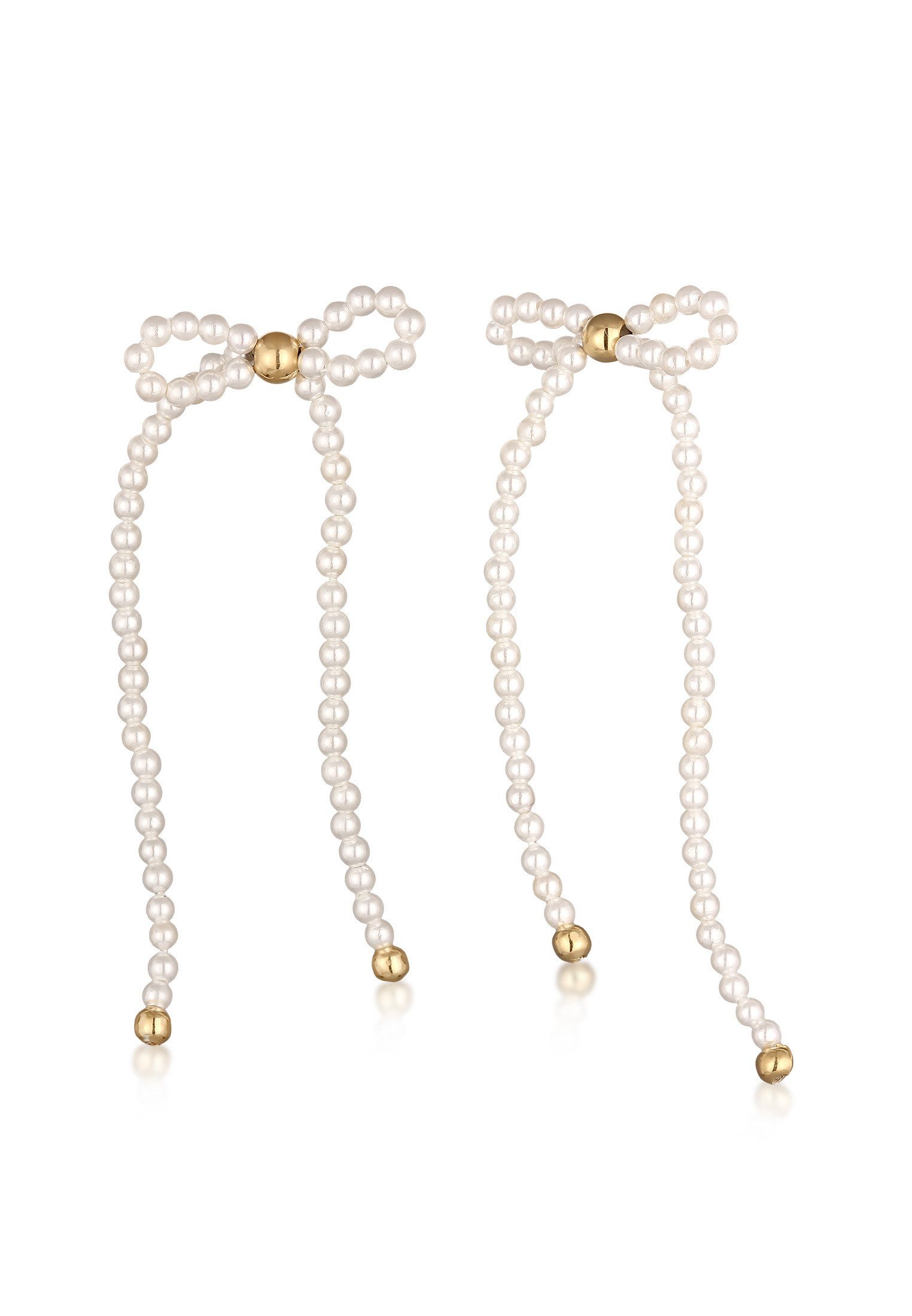 Elli Premium Perlenohrringe Schleife Muschelkernperlen 925 Silber, Schleife günstig online kaufen