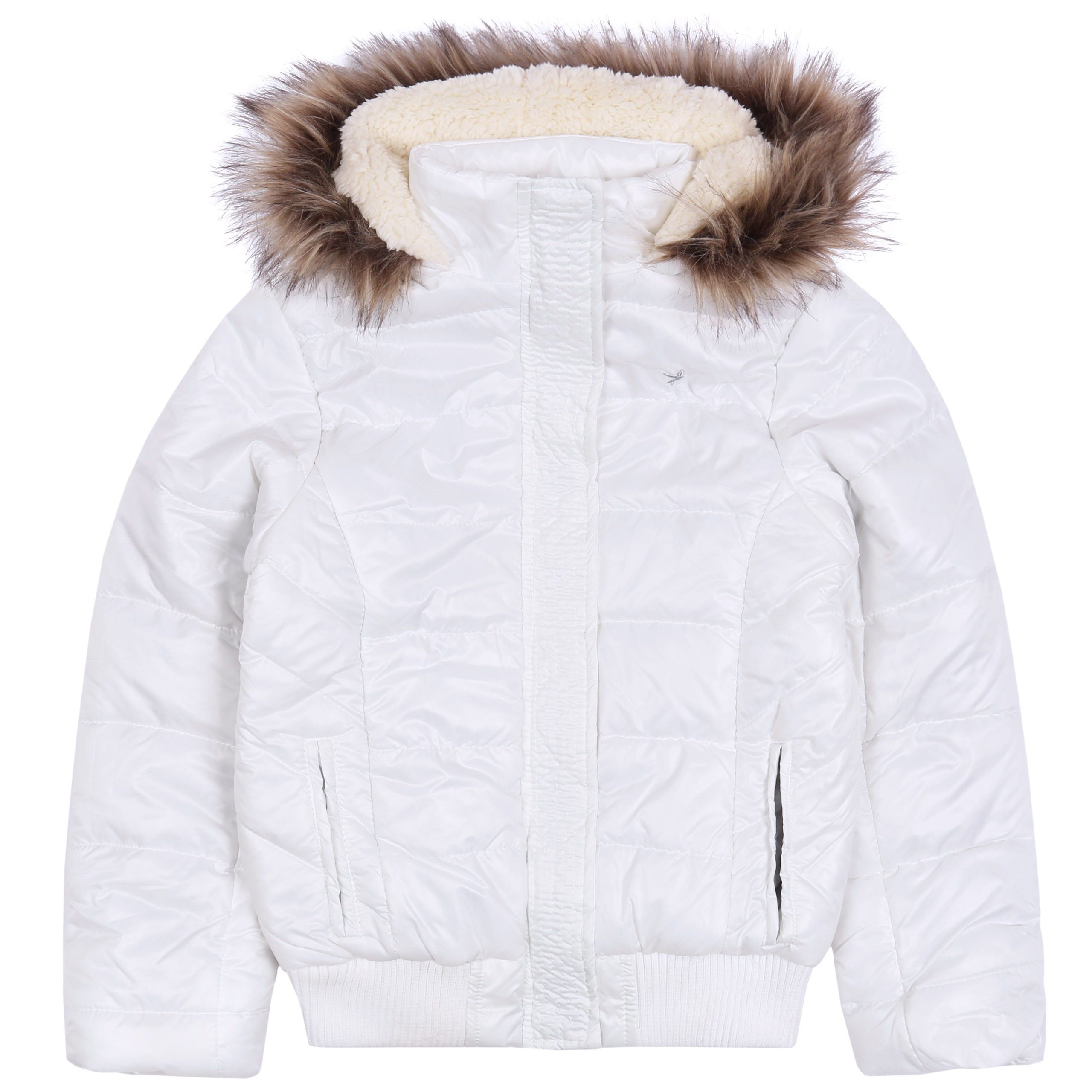 Sarcia.eu Sakko mit Kapuze Weiße, gefütterte Herbstjacke 8-9 Jahre