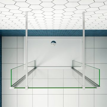 duschspa Duschwand 200cm 8mm Glas Duschkabine Duschabtrennung Trennwand, Einscheibensicherheitsglas, Sicherheitsglas, (Set), Glas, Nano Glas