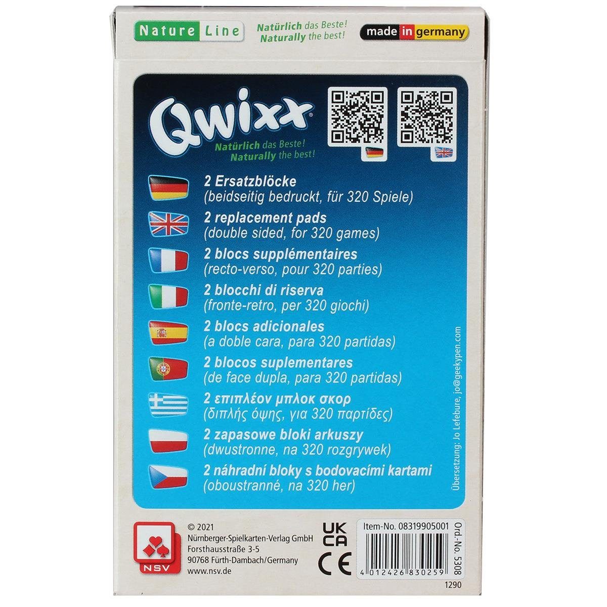 NSV Spiel Qwixx Natureline 2 Zusatzblöcke