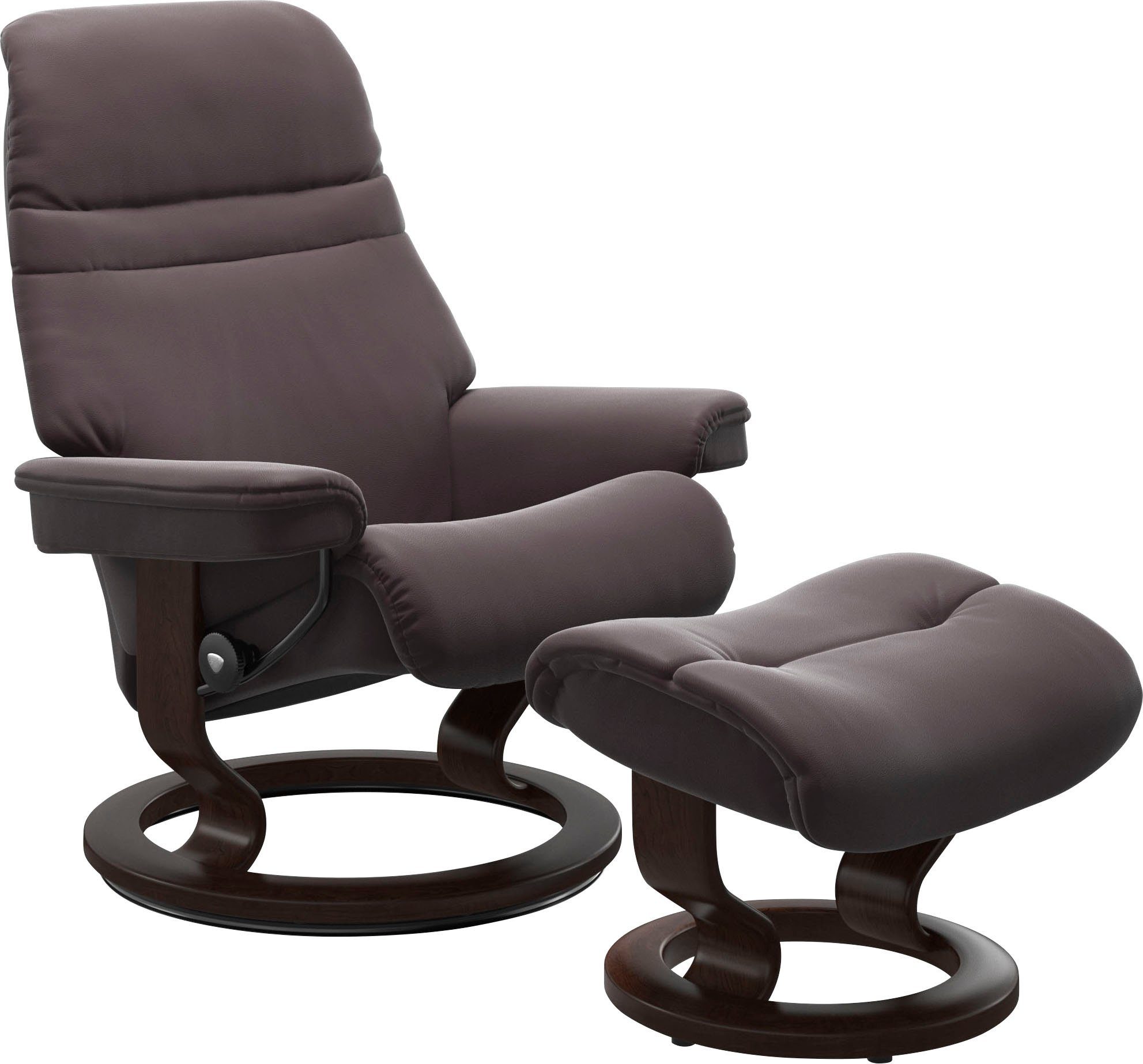 Stressless® Relaxsessel Sunrise (Set, Relaxsessel mit Hocker), mit Classic Base, Größe M, Gestell Braun