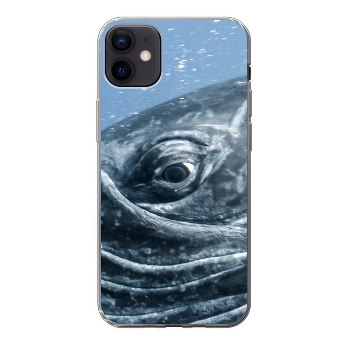 MuchoWow Handyhülle Augen - Walfisch - Grau Handyhülle Apple iPhone 12 Mini Smartphone-Bumper Print Handy