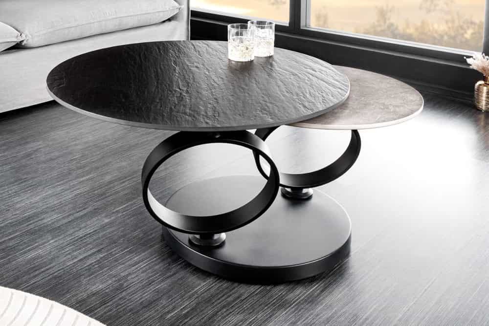 Sitheim-Europe Couchtisch DANCING RINGS Beton Schiefer