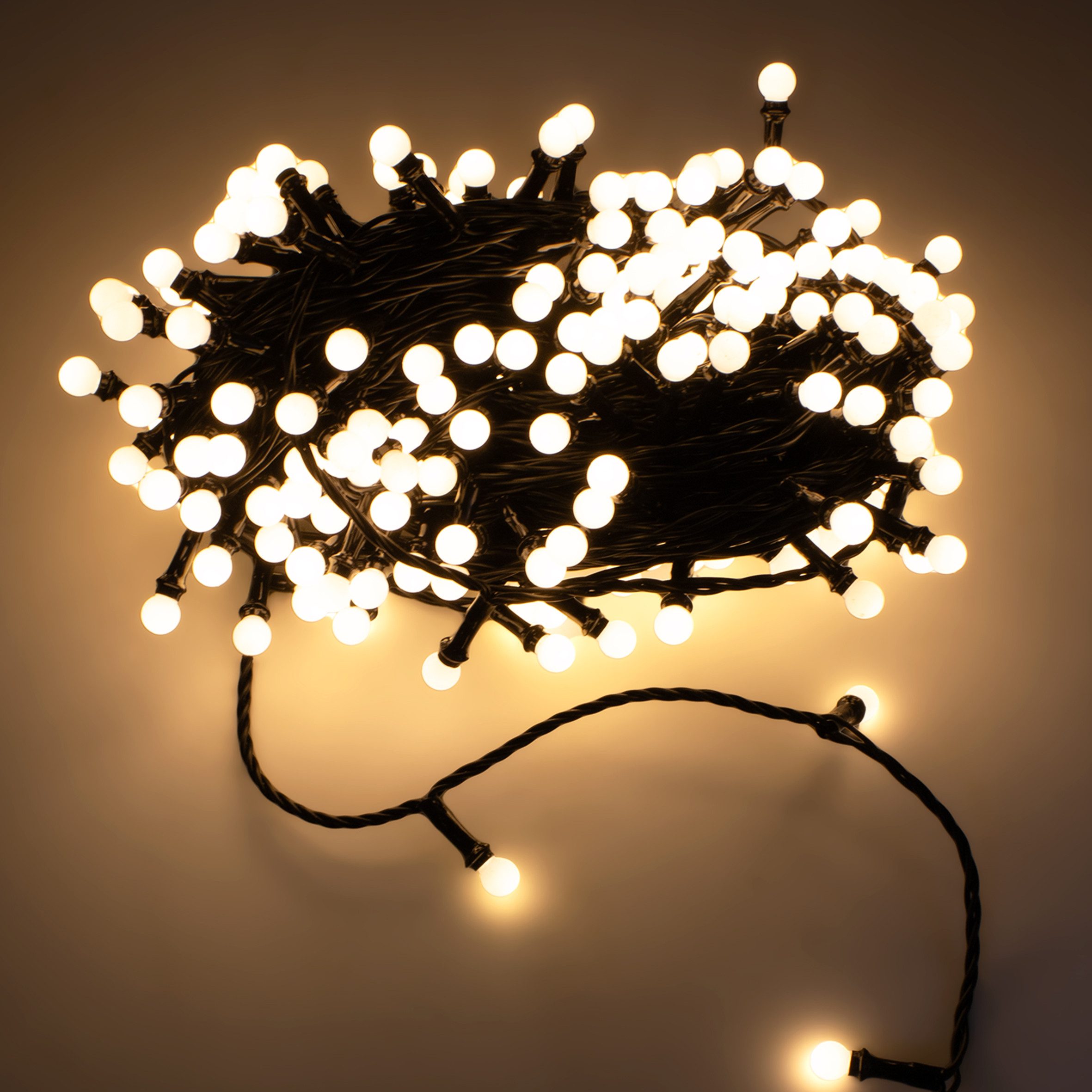 Spetebo LED-Lichterkette für Außen mit 200 mini Kugeln - 20 m -, 200-flammig, mit Dimmer und Timer
