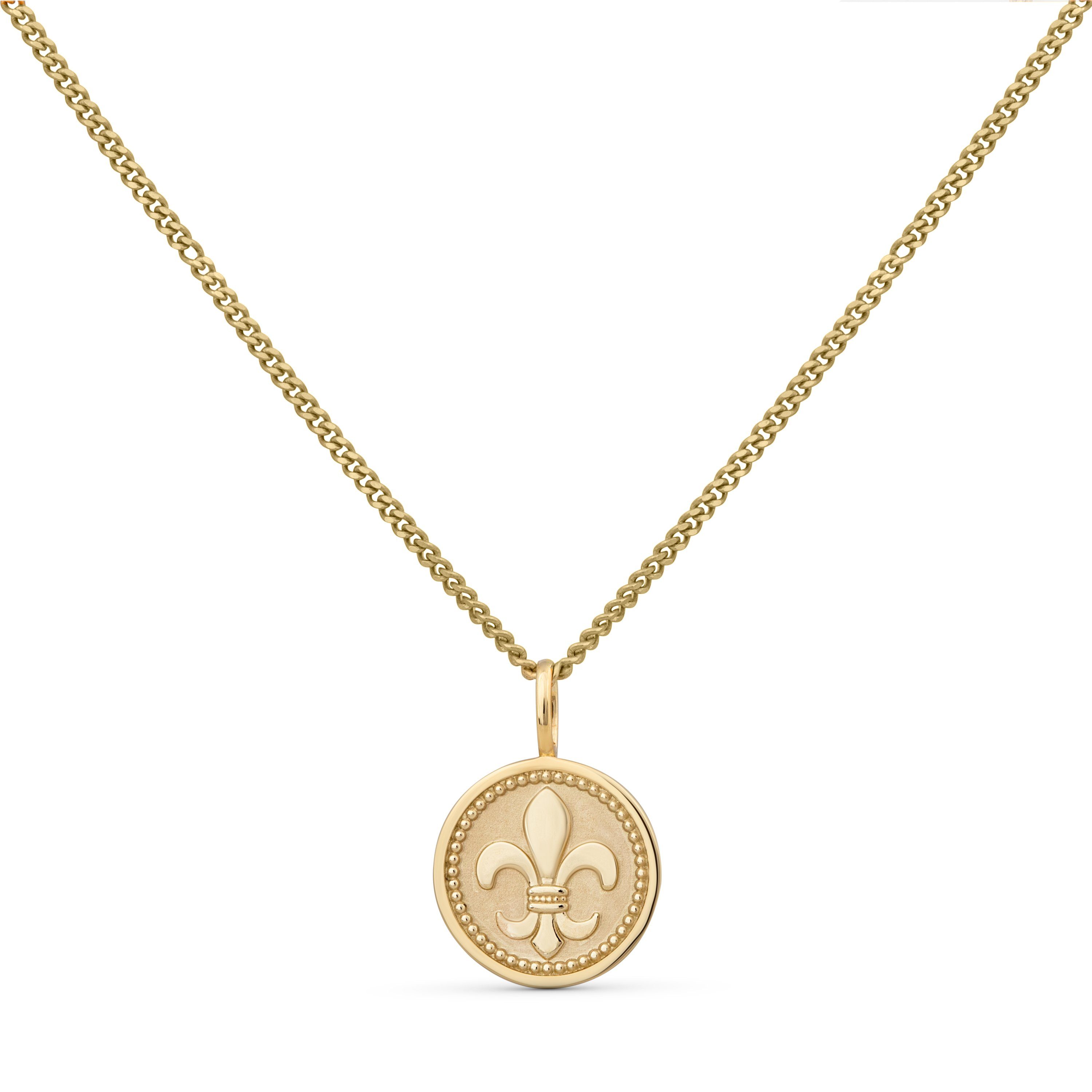 Kette mit Anhänger Gold 375 mit Lilien-Motiv 42/45cm lang