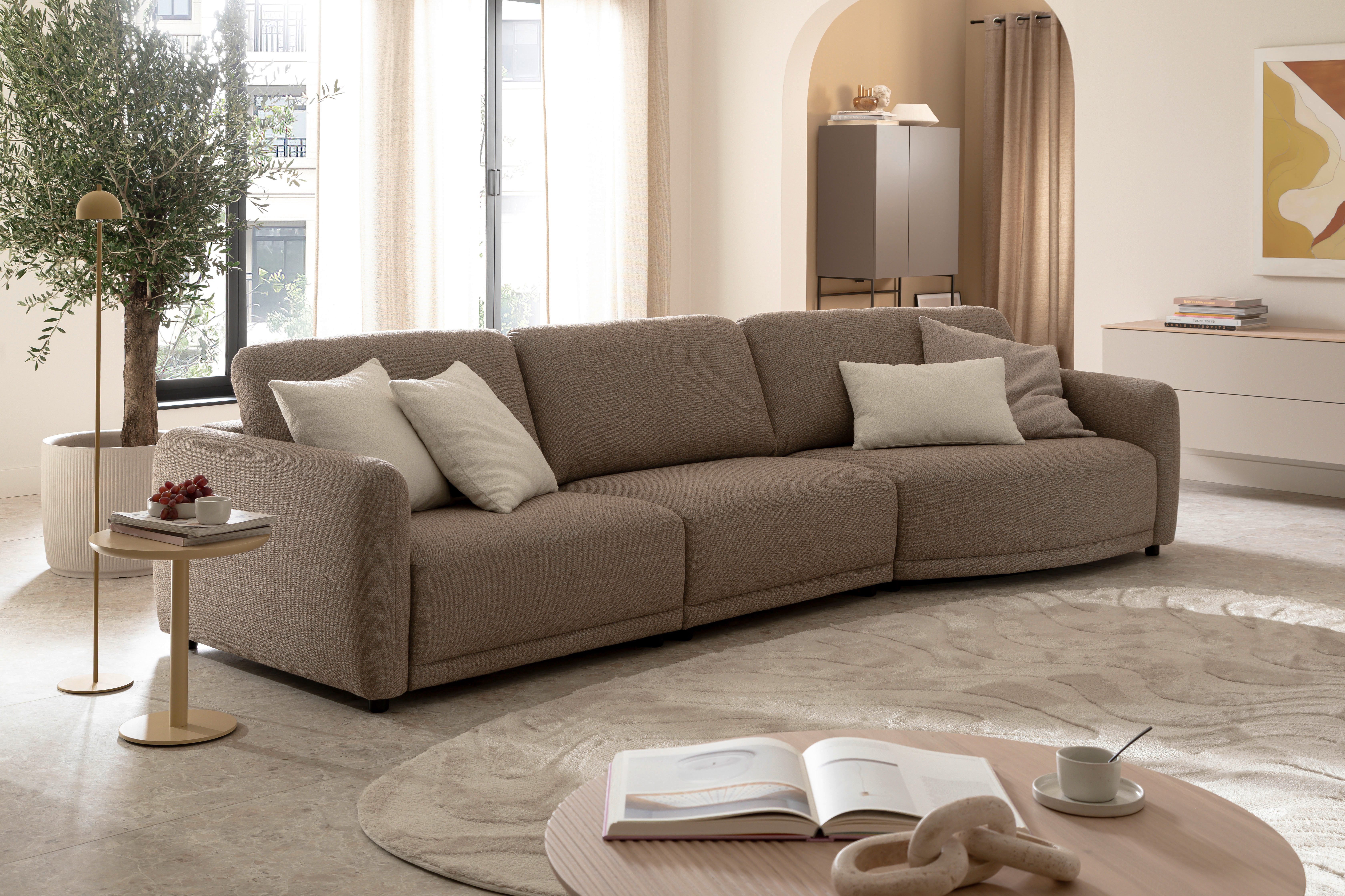 SCHÖNER WOHNEN-Kollektion 3-Sitzer Wonder, Mega-Sofa, Modernes Design mit sanfter Rundung, Breite 349cm, Organische Form, Kammerkissen-Komfort & XXL-Maße