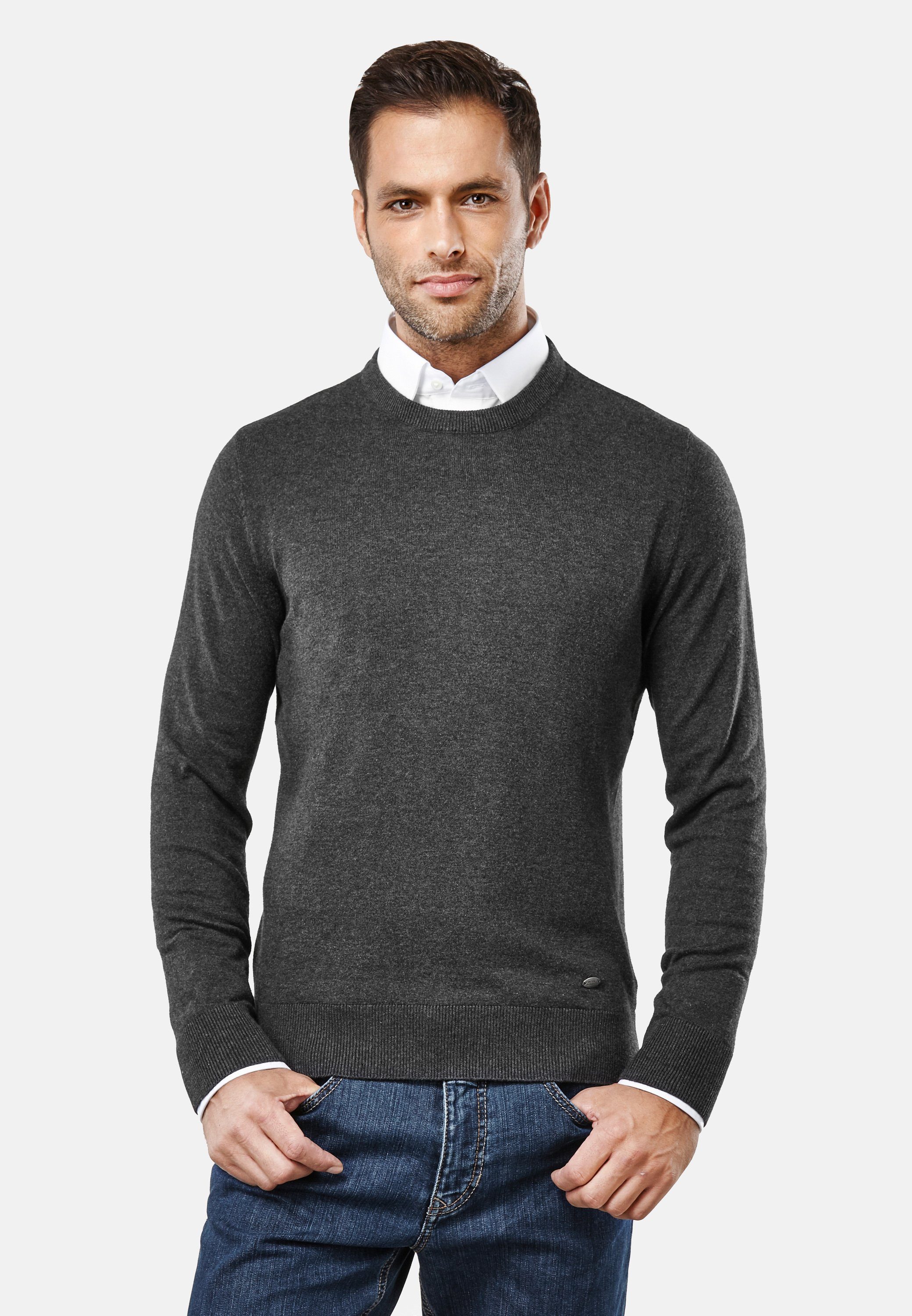 Vincenzo Boretti V-Ausschnitt-Pullover tailliert Round Neck günstig online kaufen