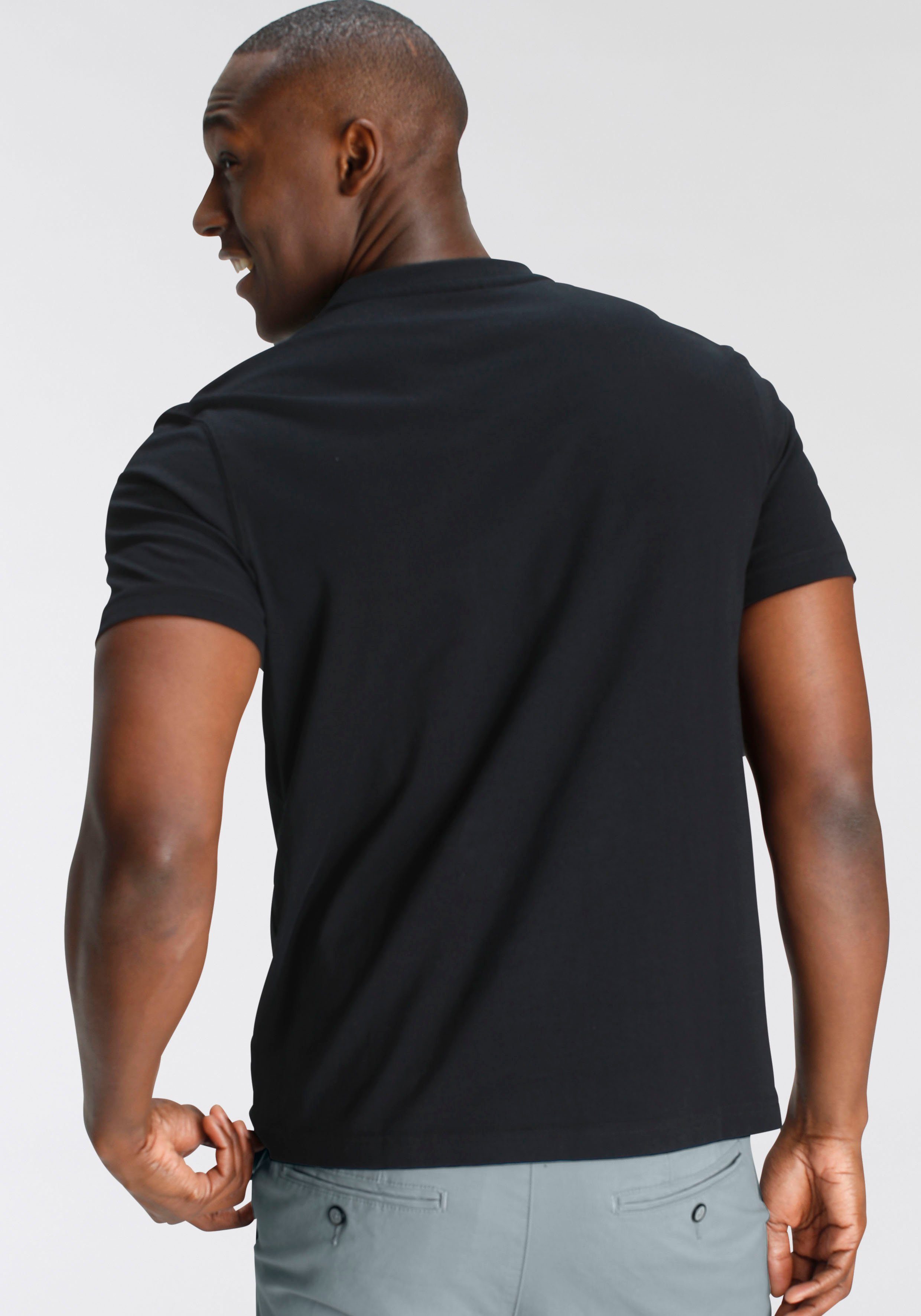 DELMAO Rundhalsshirt Kurzarm, Regular Fit, basic, aus 100% Baumwolle