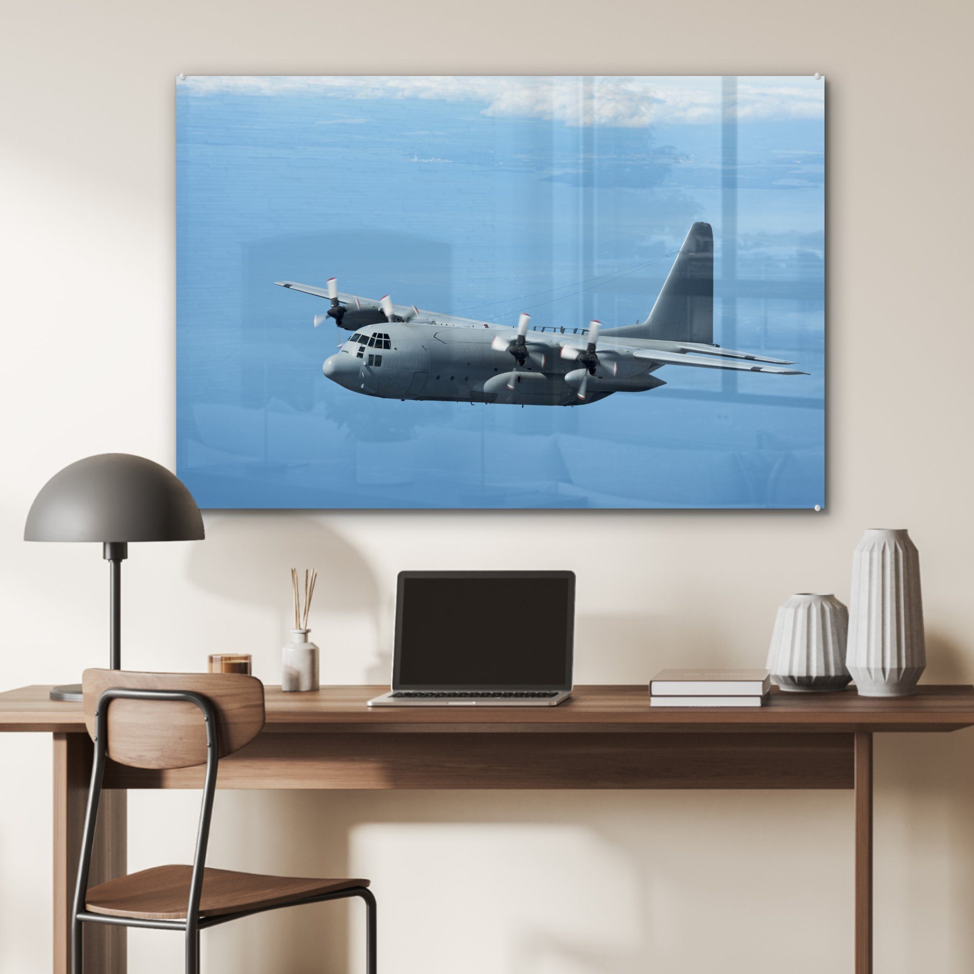 der Acrylglasbild Schlafzimmer St), Acrylglasbilder Militärflugzeuge (1 & Luft, MuchoWow Wohnzimmer in