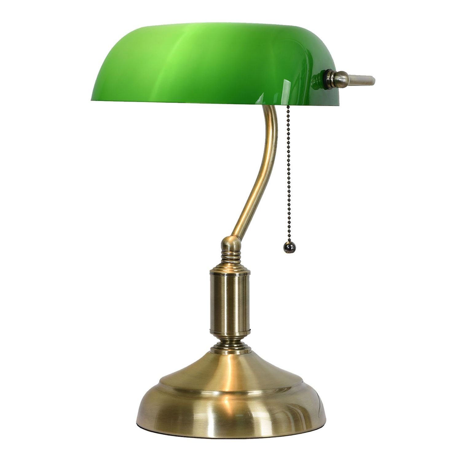 Clayre & Eef Schreibtischlampe Clayre & Eef Lumilamp Schreibtischlampe Bankerlampe Grün E27 mx 1*60W