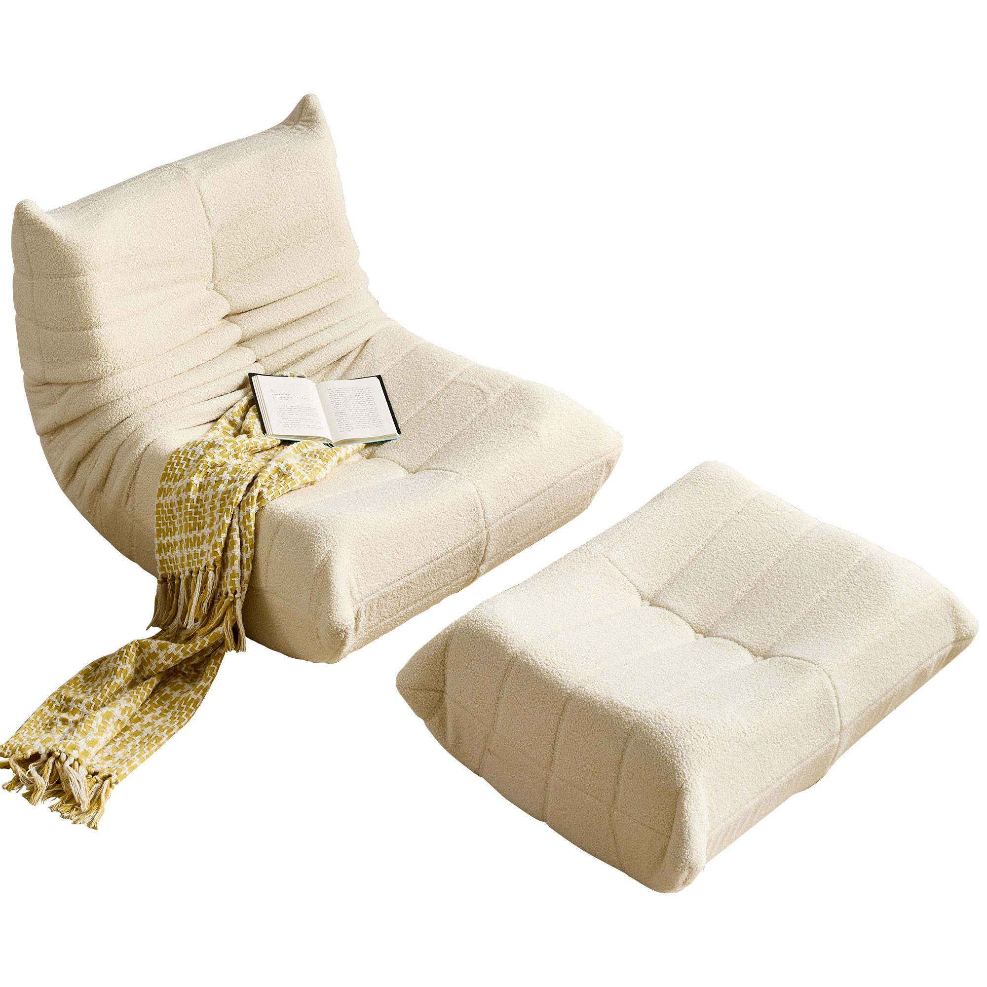 MODFU Sitzsack Sofa,Einzelsofa,Wohnzimmer Sofa (Teddyfleece+Schaumstoff mit günstig online kaufen