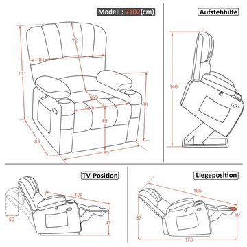 MCombo Relaxsessel M MCombo Relaxsessel mit Aufstehhilfe & Liegefunktion 7102