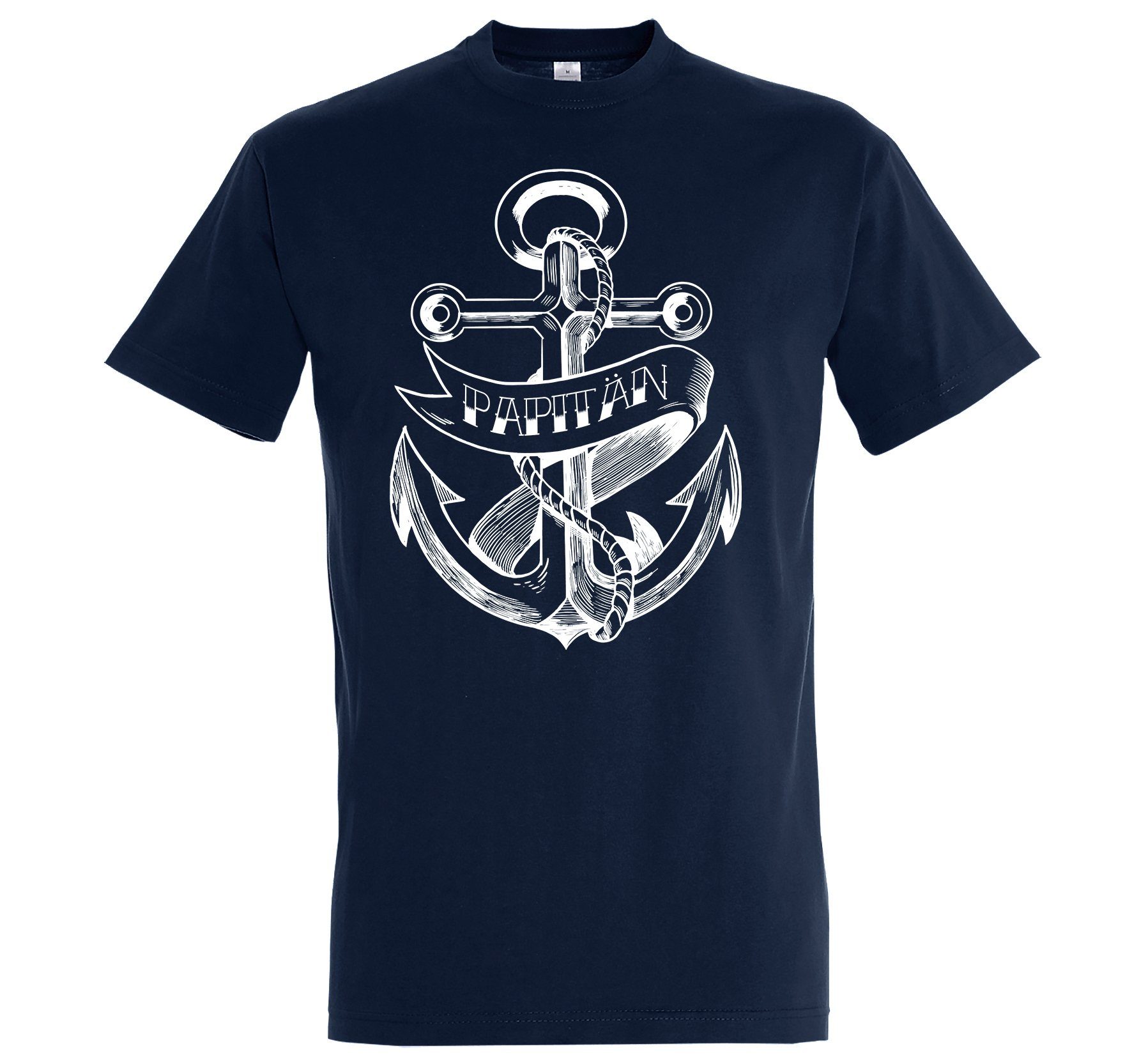 Frontprint Navyblau Papitän Youth Designz Shirt Herren mit T-Shirt Kapitän lustigem