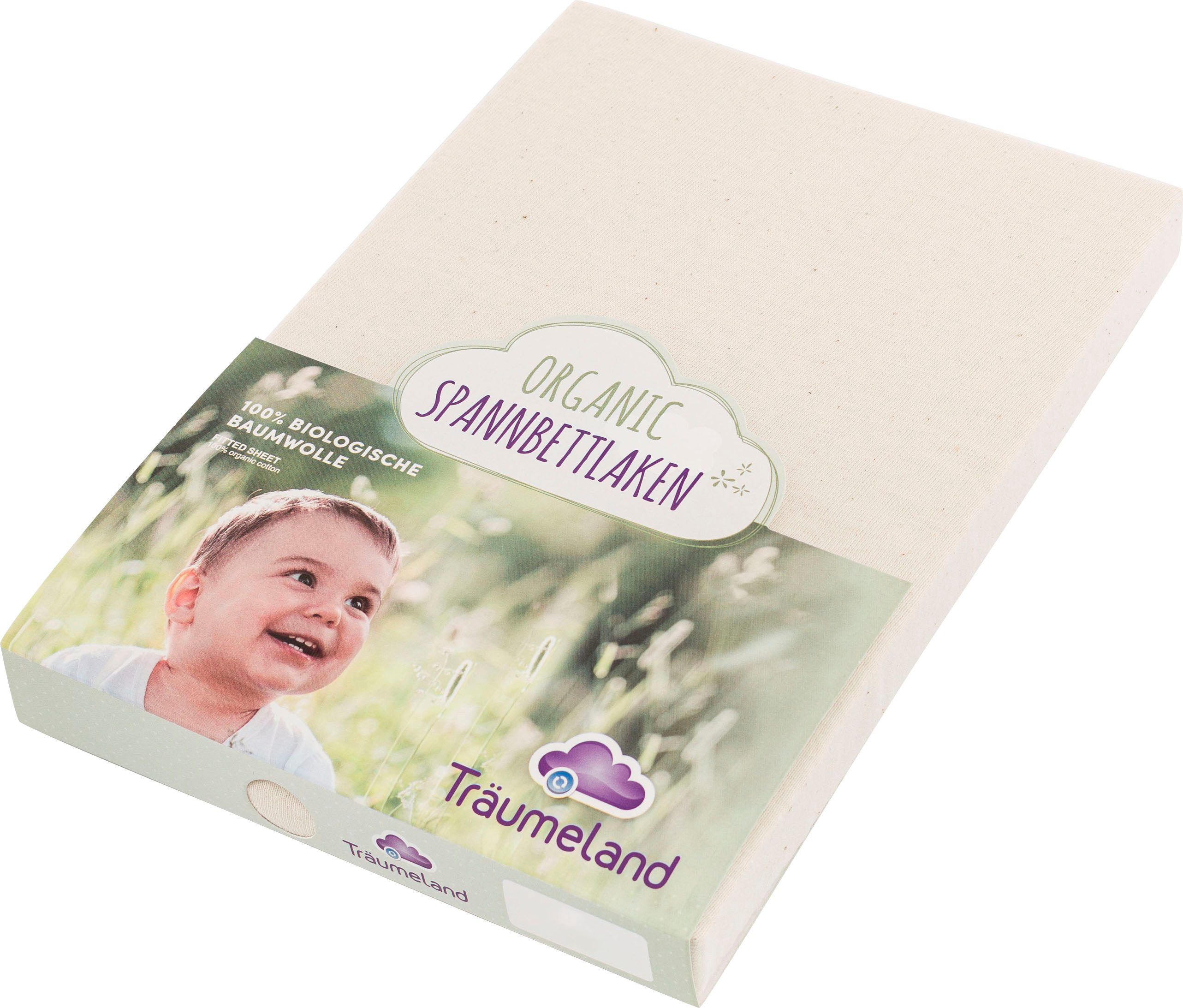 Träumeland Bettlaken kuschelweiches Spannbetttuch Organic, Jersey, Gummizug: rundum, (1 Stück), 100% kontrolliert biologische Baumwolle