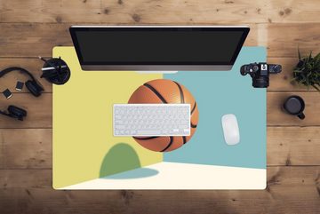 MuchoWow Gaming Mauspad Ein Basketball in einer bunten Umgebung (1-St), Büro für Tastatur und Maus, Mousepad Gaming, 90x60 cm, XXL, Großes