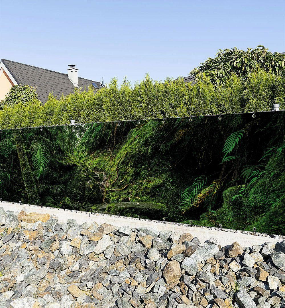 MyMaxxi Sichtschutzzaunmatten Zaunbanner Zugewachsener Wald Sichtschutz Garten Zaun