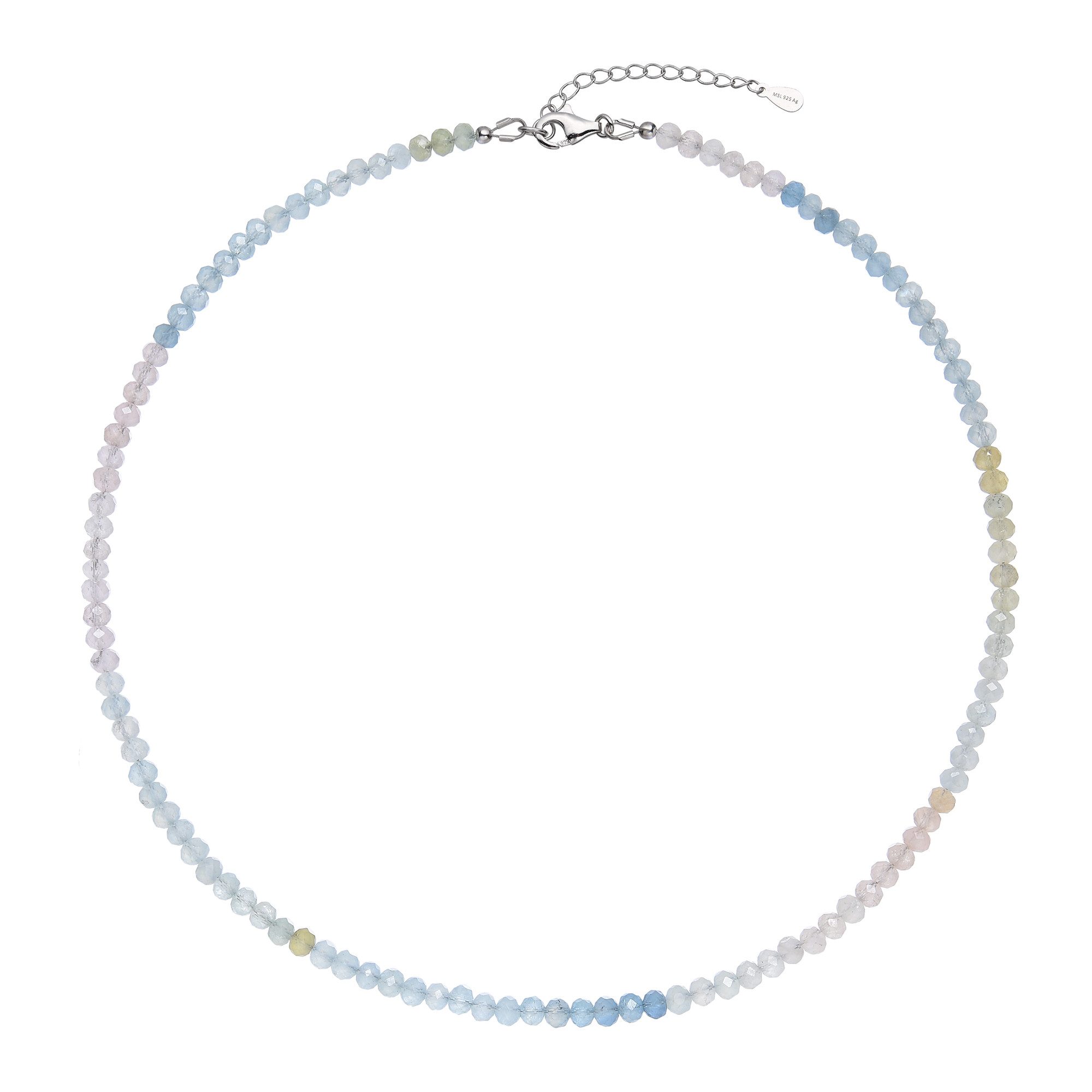 Cavill Silberkette Cavill 51,5 ct Aquamarin & Morganit Halskette, 925 Silber (1-tlg)