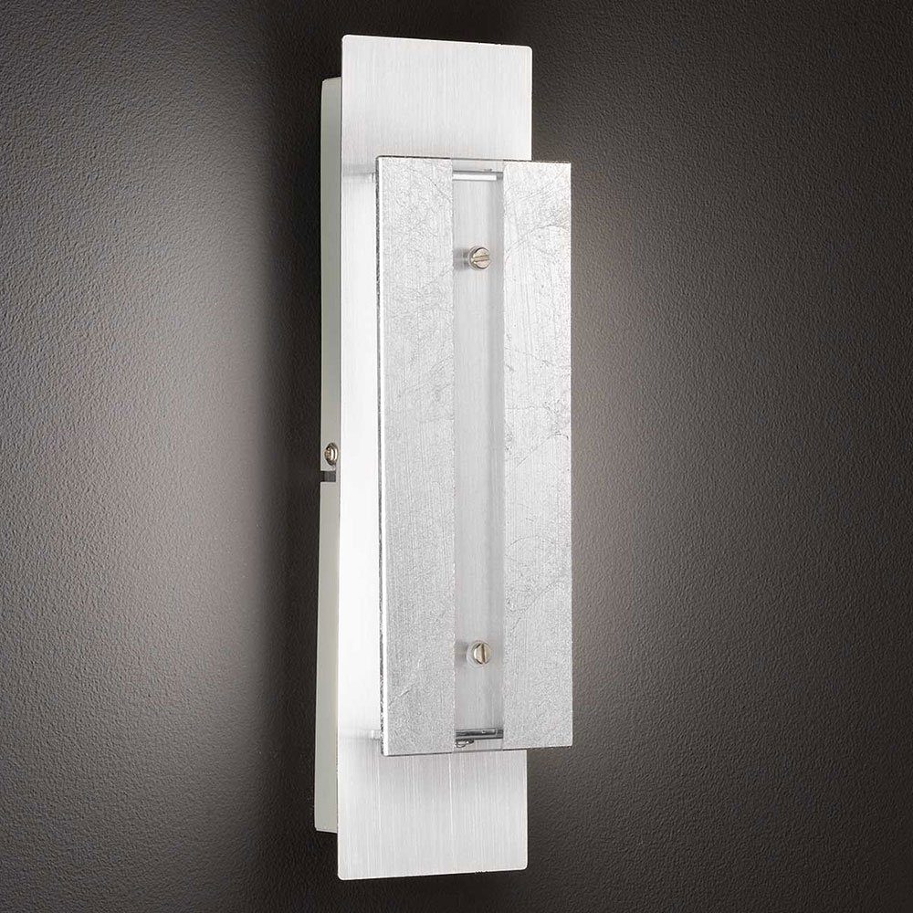 WOFI LED Wandleuchte, LED-Leuchtmittel fest verbaut, Warmweiß, Wandleuchte Flurleuchte Wandlampe silber LED