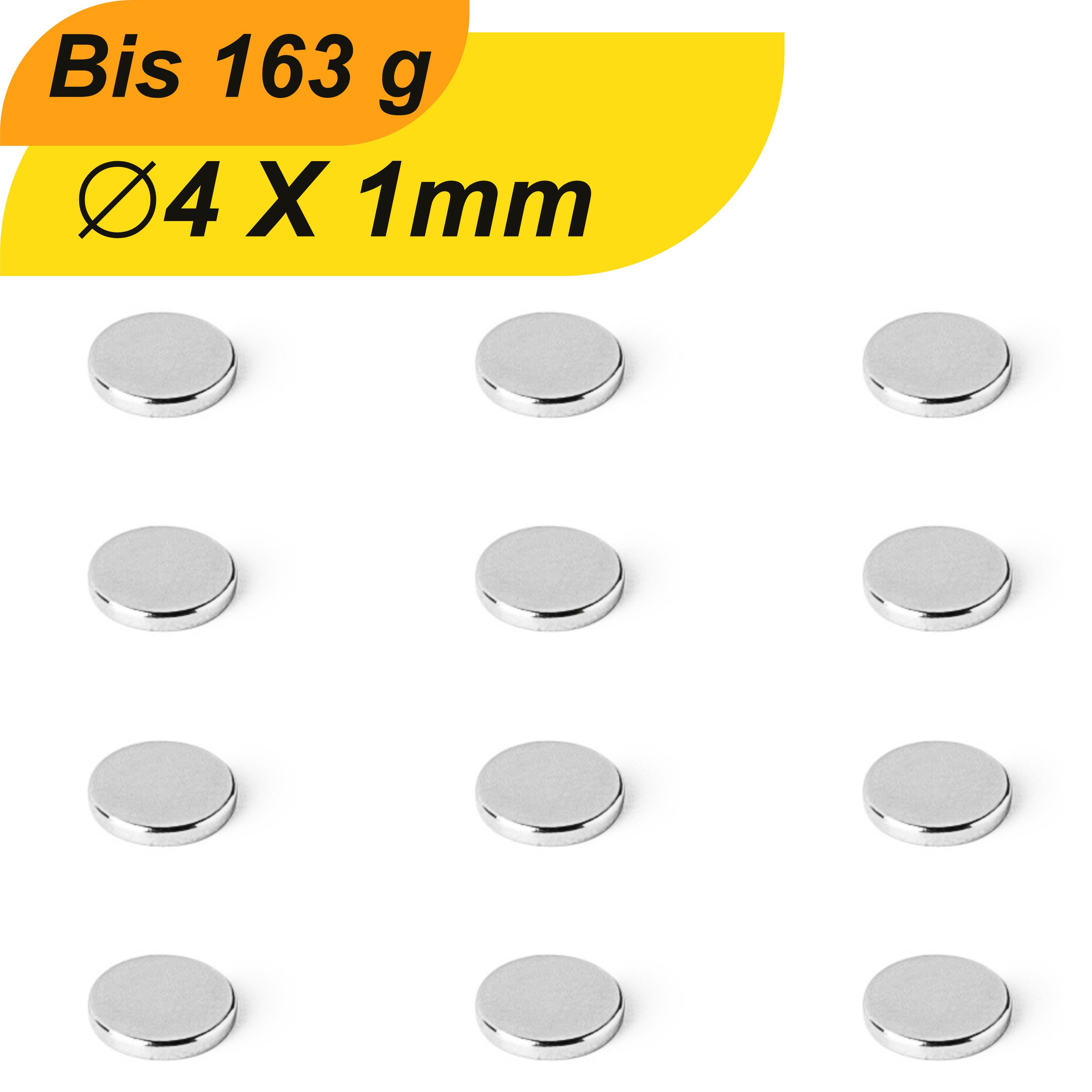Magnet Neodym Magnet 4mm x 1mm Supermagnete hohe Haftkraft Scheibenmagnet