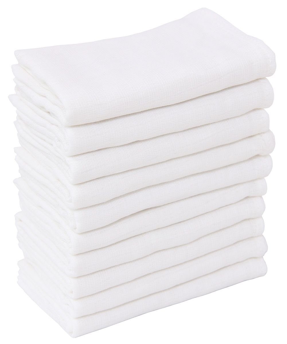 Clinotest Spucktuch Mullwindeln/Spucktücher/Schnuffeltücher/Schmusetücher, (80x80cm, 10-tlg), 95 Grad waschbare, kochfeste Mulltücher, 100% Baumwolle