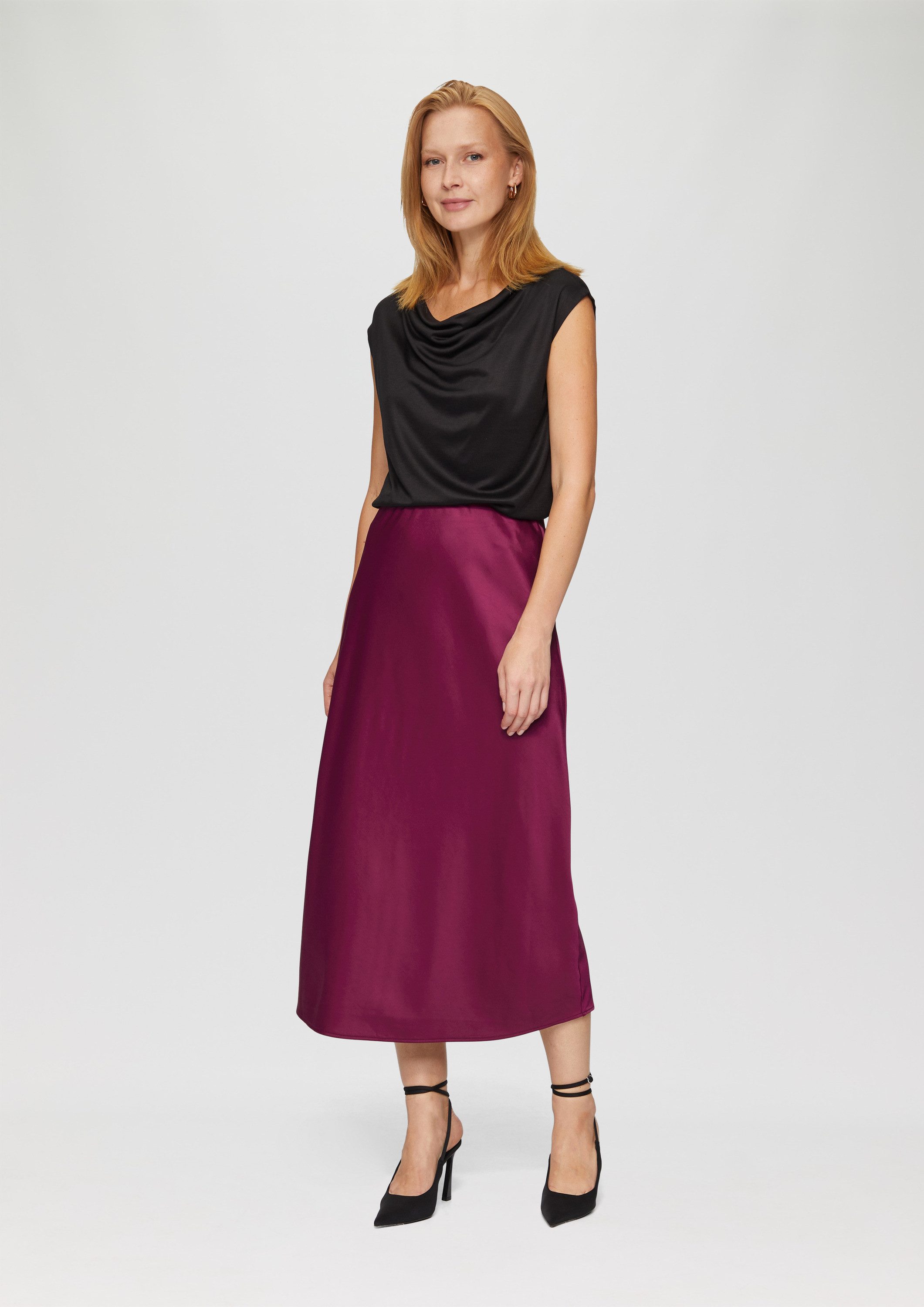 s.Oliver Midirock Rock Midi-Rock aus Satin