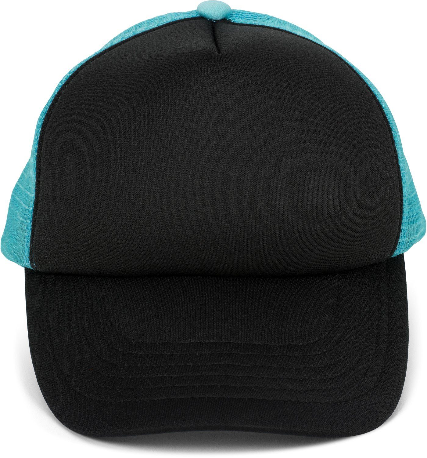 Cap 5-Panel (1-St) Trucker Mesh styleBREAKER Cap Schwarz-Türkis