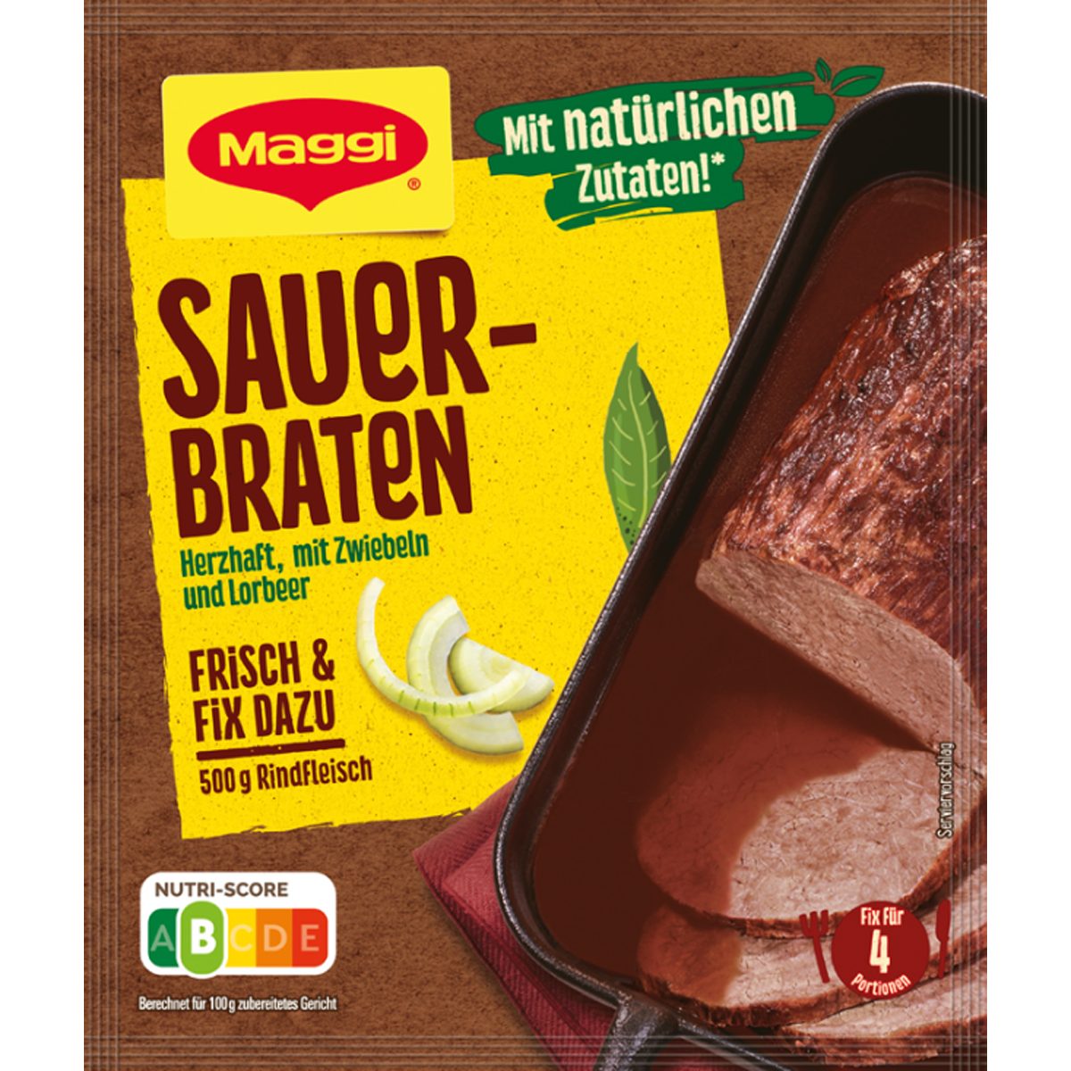 MAGGI Saucen, Maggi Fix für Sauerbraten herzhaft mit natürlichen Zutaten 50g