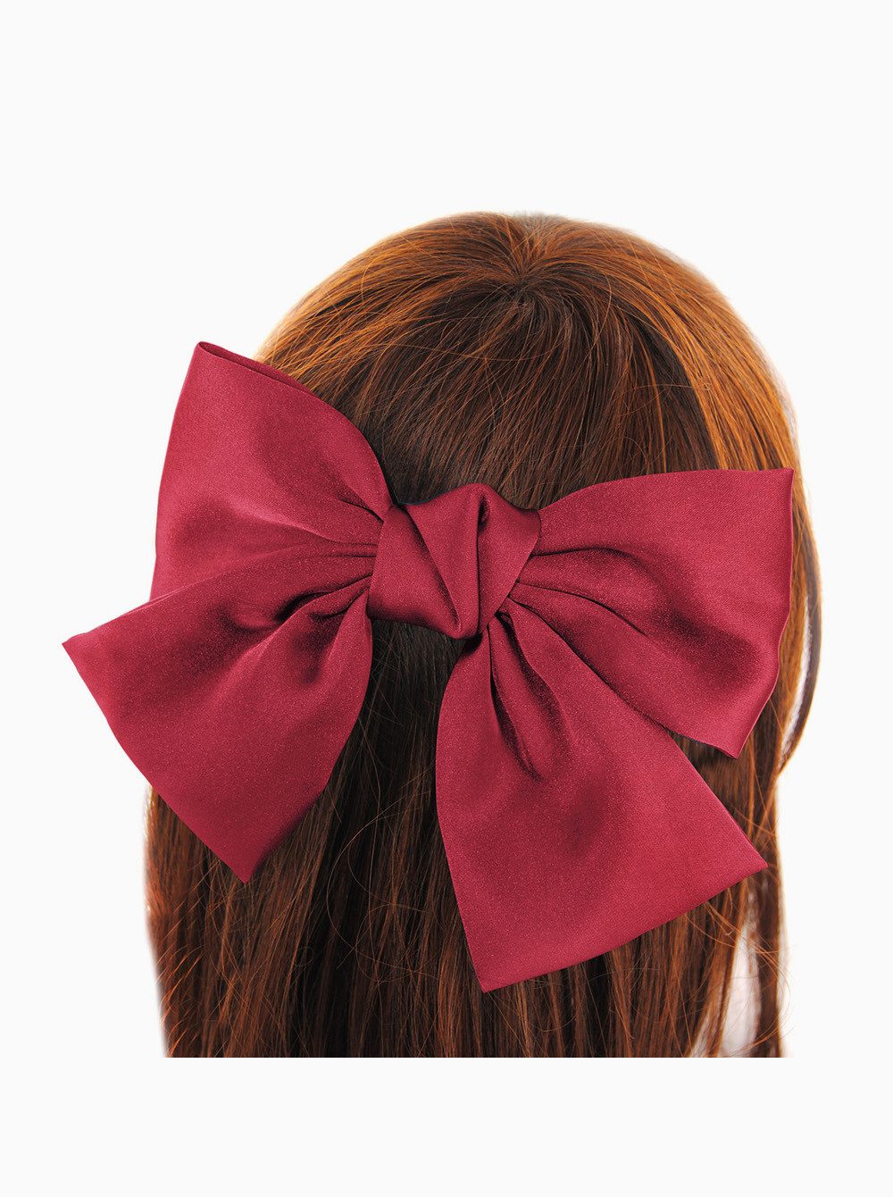 axy Haarspange Schleife-Haarspange mit XL großer Schleife aus Satin, femininer Style Damen Vintage Haarspange Haarklammer