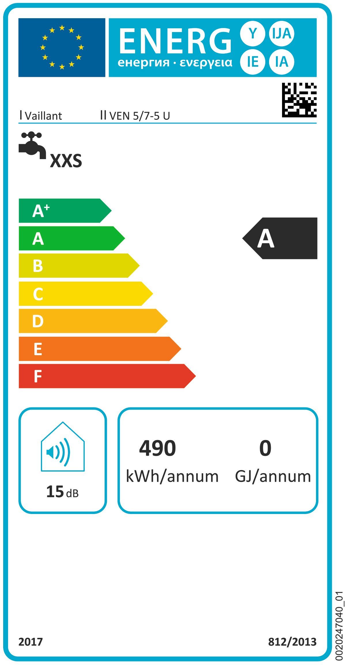 Energieeffizienzklasse: 