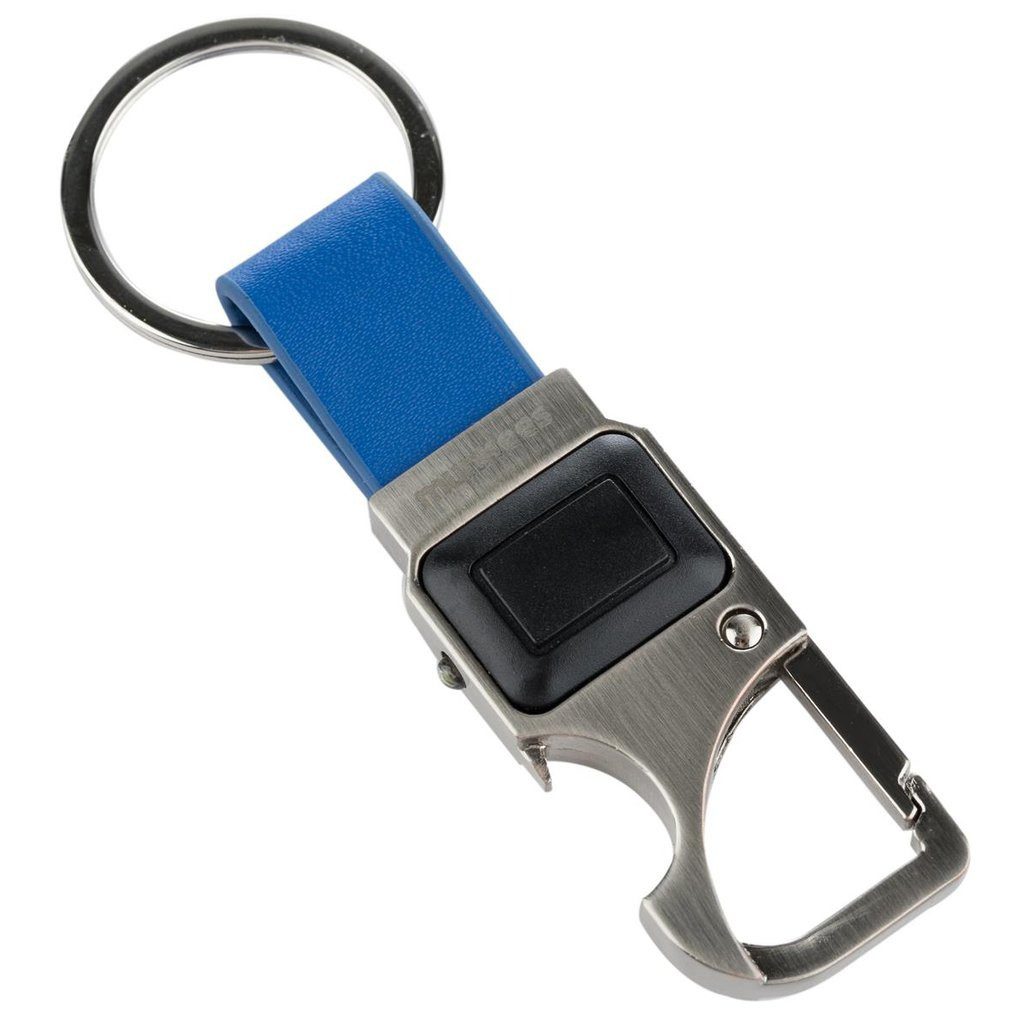 Munkees Taschenlampe Karabiner mit LED und Flaschenöffner, blau (Einzelartikel, 1-St), LED, Soundfunktion, kompakt, Käfer-Design