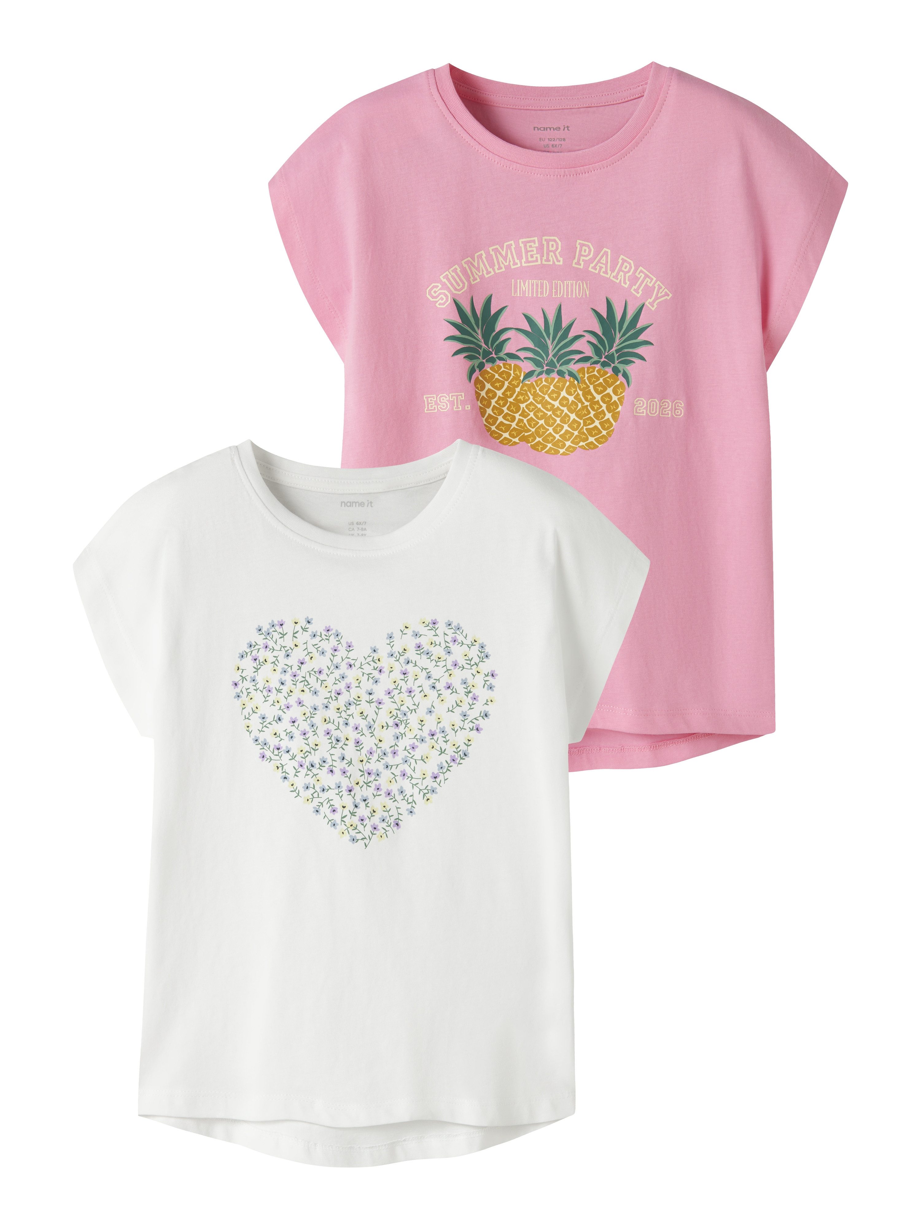 Name It T-Shirt NKFVIGEA 2P CAPSL TOP J (Packung, 2-tlg) Baumwolle, regular fit