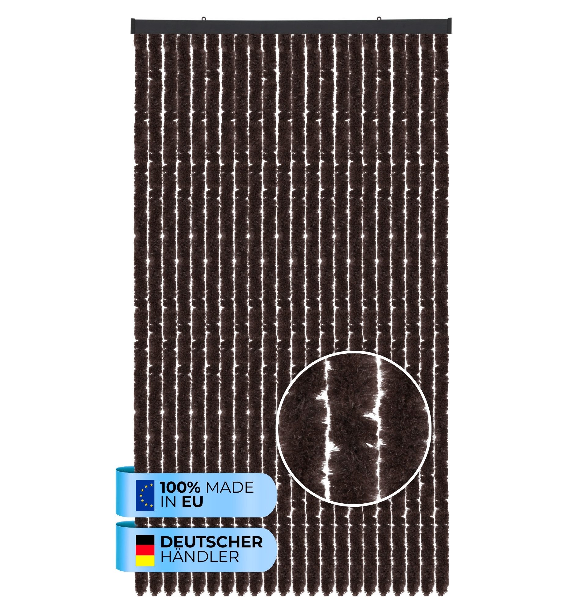 Bestlivings Insektenschutz-Vorhang Chenille viele Größen/Farben, geräuschlos, luftdurchlässig, wetterfest, langlebig, Made in EU