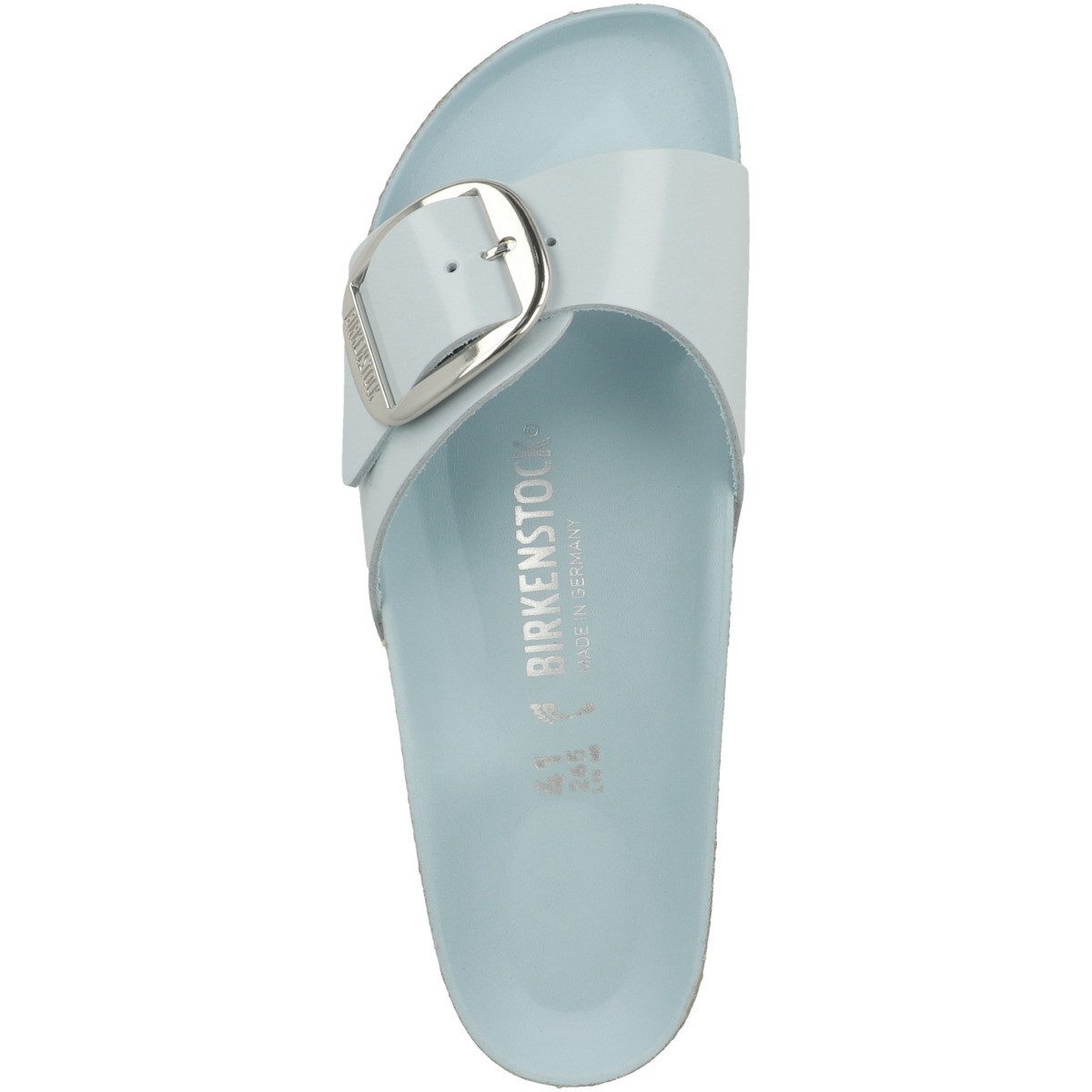 Birkenstock Madrid Big Buckle Naturleder Lack schmal Damen Pantolette Hausschuhe, Sandaletten, Mules, Pantoffeln, Slipper