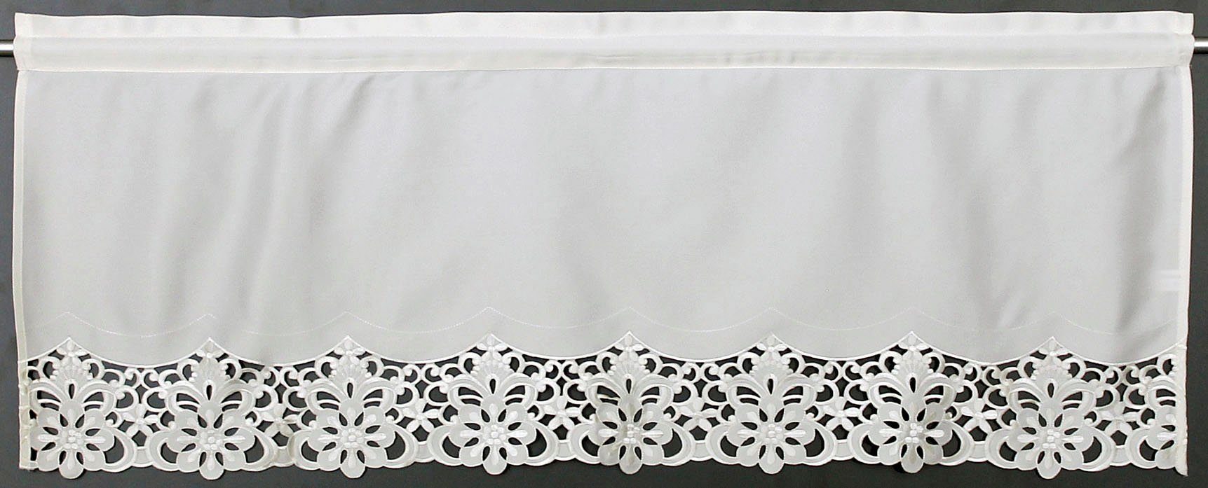 HOSSNER - ART OF HOME DECO Querbehang Rießersee (1 St), Stangendurchzug, blickdicht, mit Ausbrenner-Stickerei
