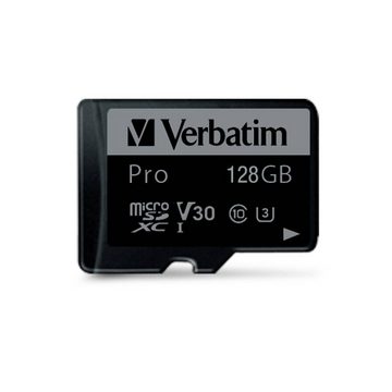 Verbatim Pro U3 128GB Micro SDXC Karte Speicherkarte (stoßsicher, Wasserdicht)