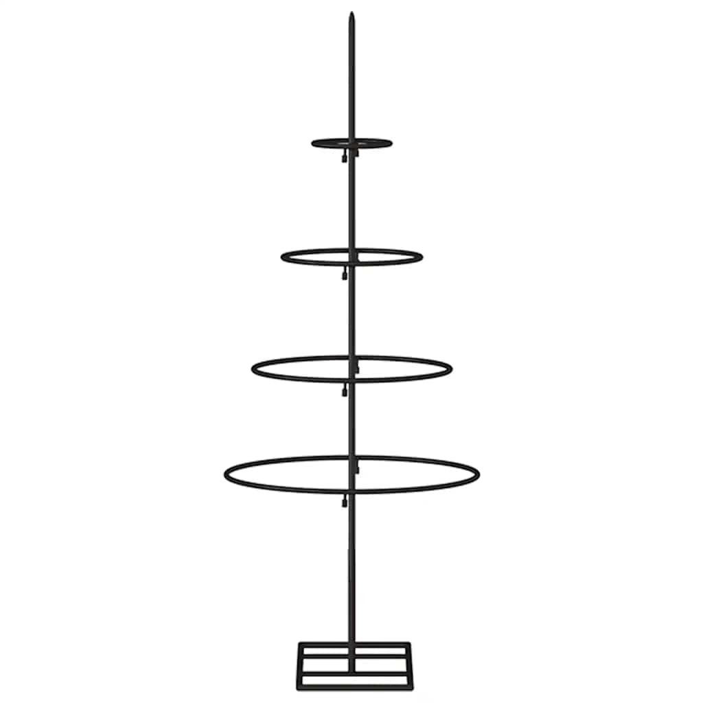 furnicato Künstlicher Weihnachtsbaum Metall-Weihnachtsbaum Schwarz 27 x 25 x 60 cm, Zerlegbare Tannenbaum-Deko mit stabilem Ständer für das Zuhause – Bild 4 von 5