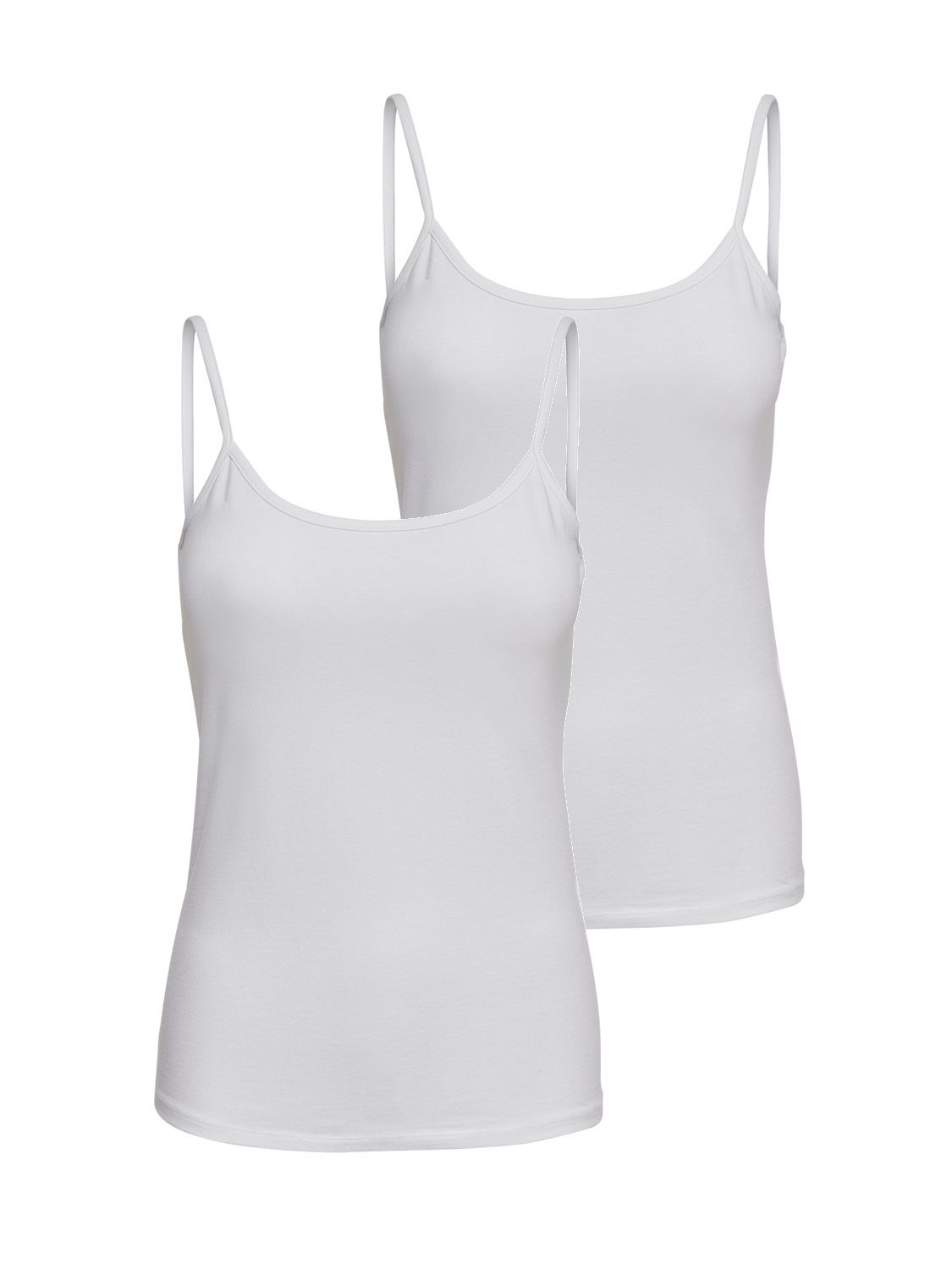Spaghettitop Only Damen 2er-Pack Tank-Top Oberteil verschiedene Träger Unterhemd