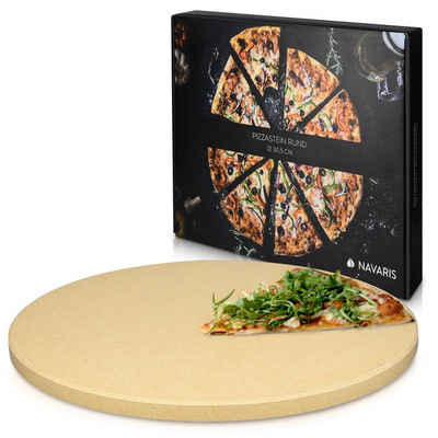 Navaris Pizzastein Pizzastein Cordierit XL für Ofen & Grill - Ø30,5cm, Korderit-Keramik, (1-St)