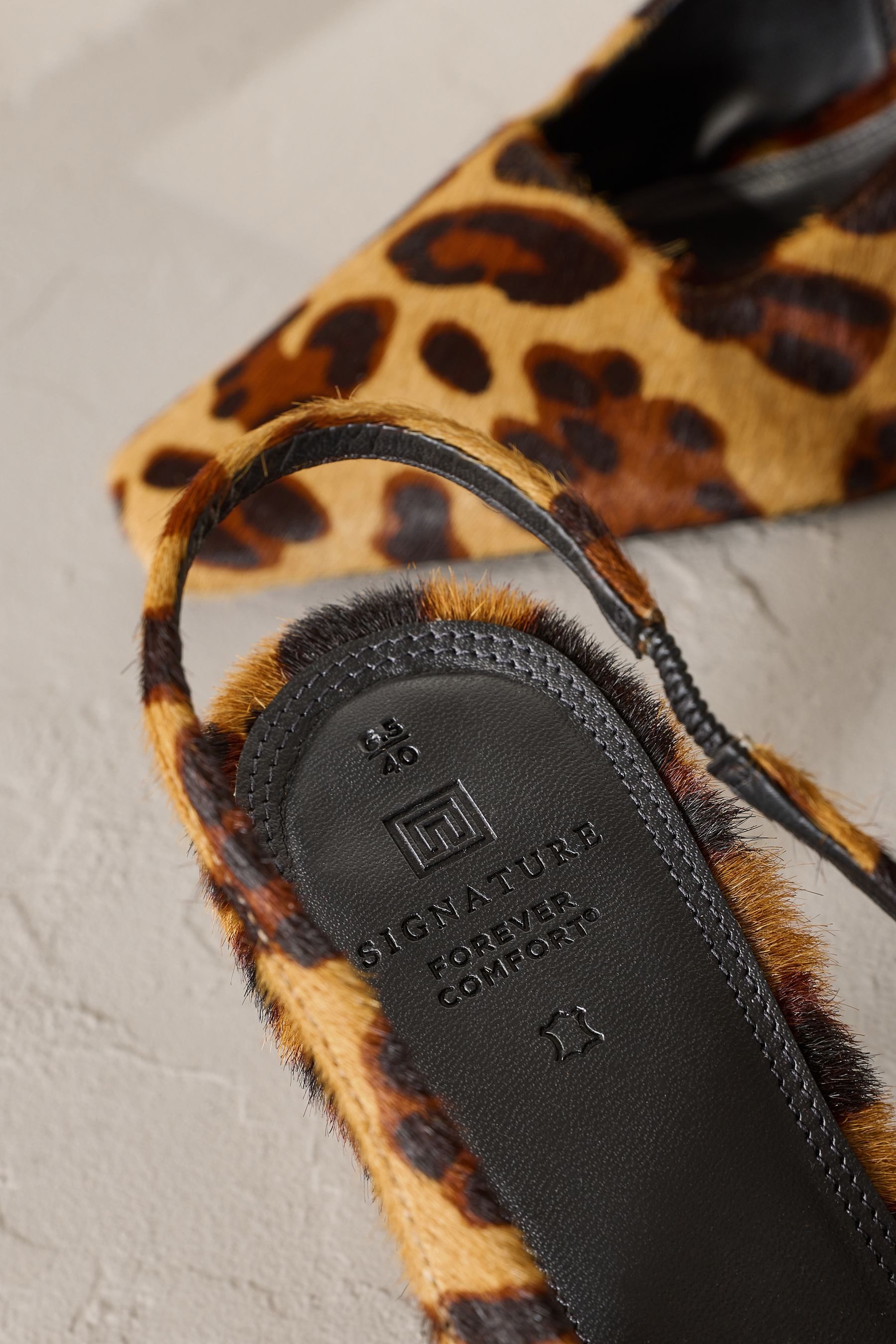 Next Signature Slingback-Absatzschuh aus Leder Slingpumps günstig online kaufen