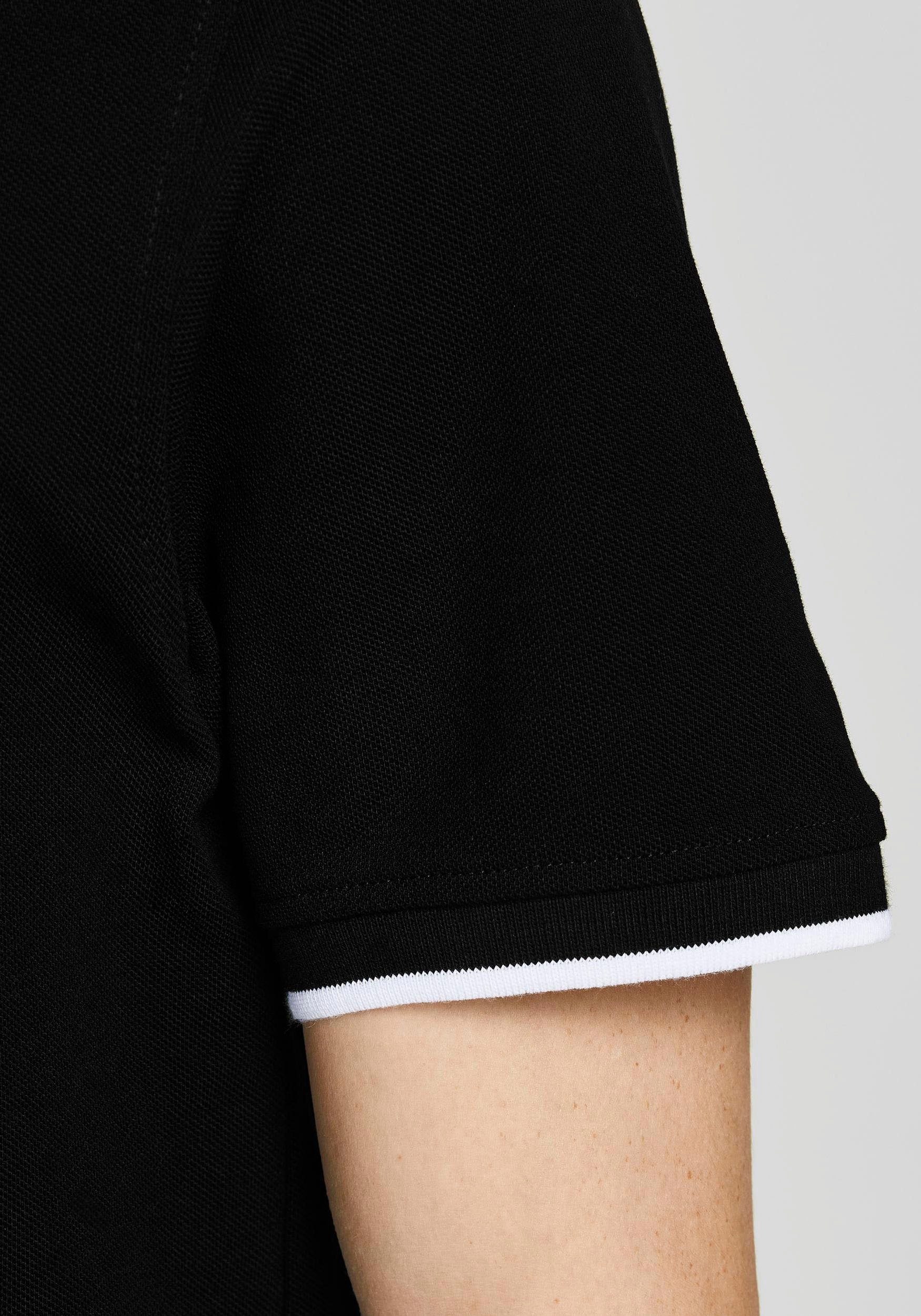 Jack & Jones Kurzarmshirt PAULOS MAO POLO mit kontrastfarbiger Kante am schmalen Stehkragen und am Ärmelsaum