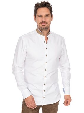 Gipfelstürmer Trachtenhemd Hemd Stehkragen 420005-4119-145 weiß marine (Slim