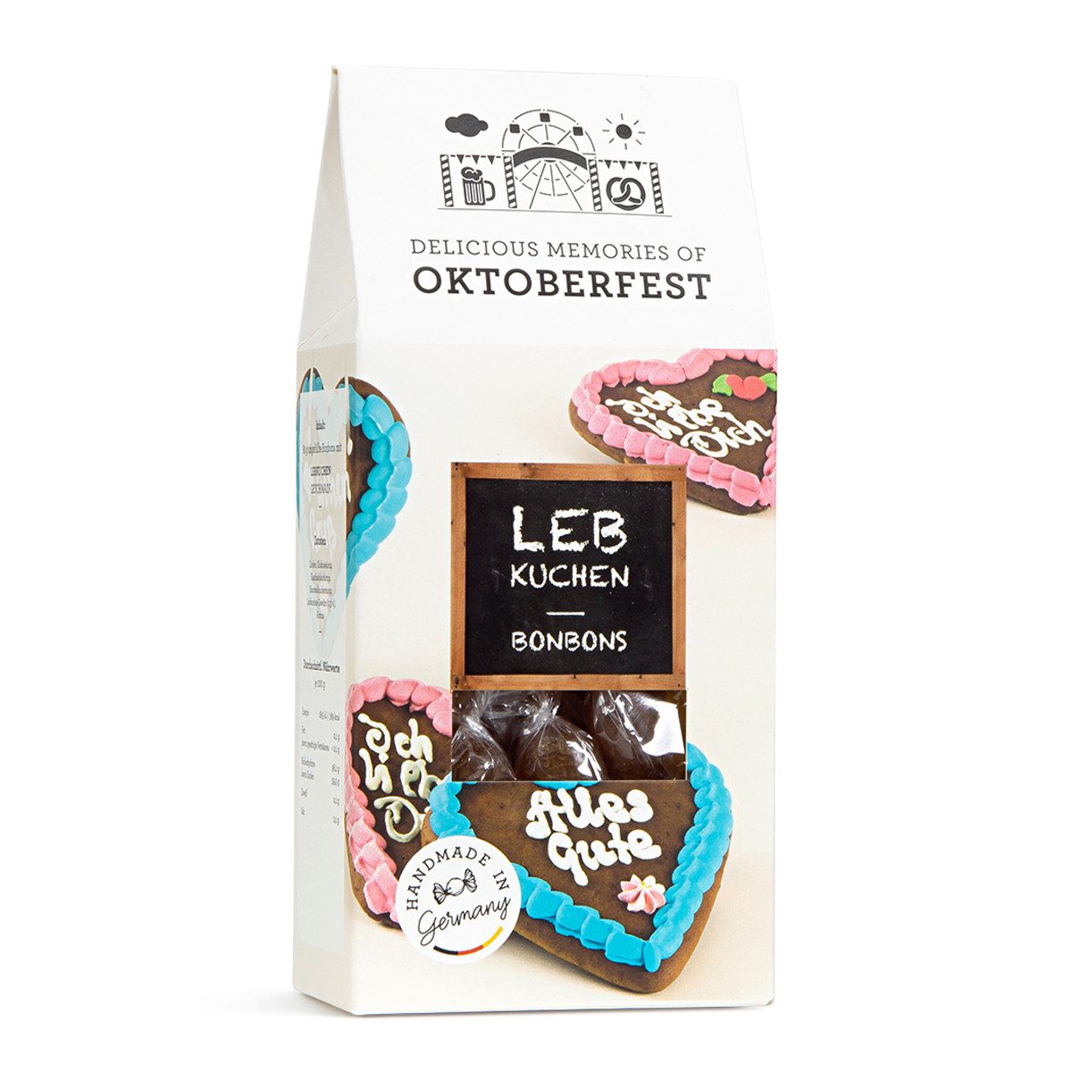 Edel Süßigkeit, Edel Bonbons mit süßem Lebkuchen Geschmack in einer Giebelbox 80g