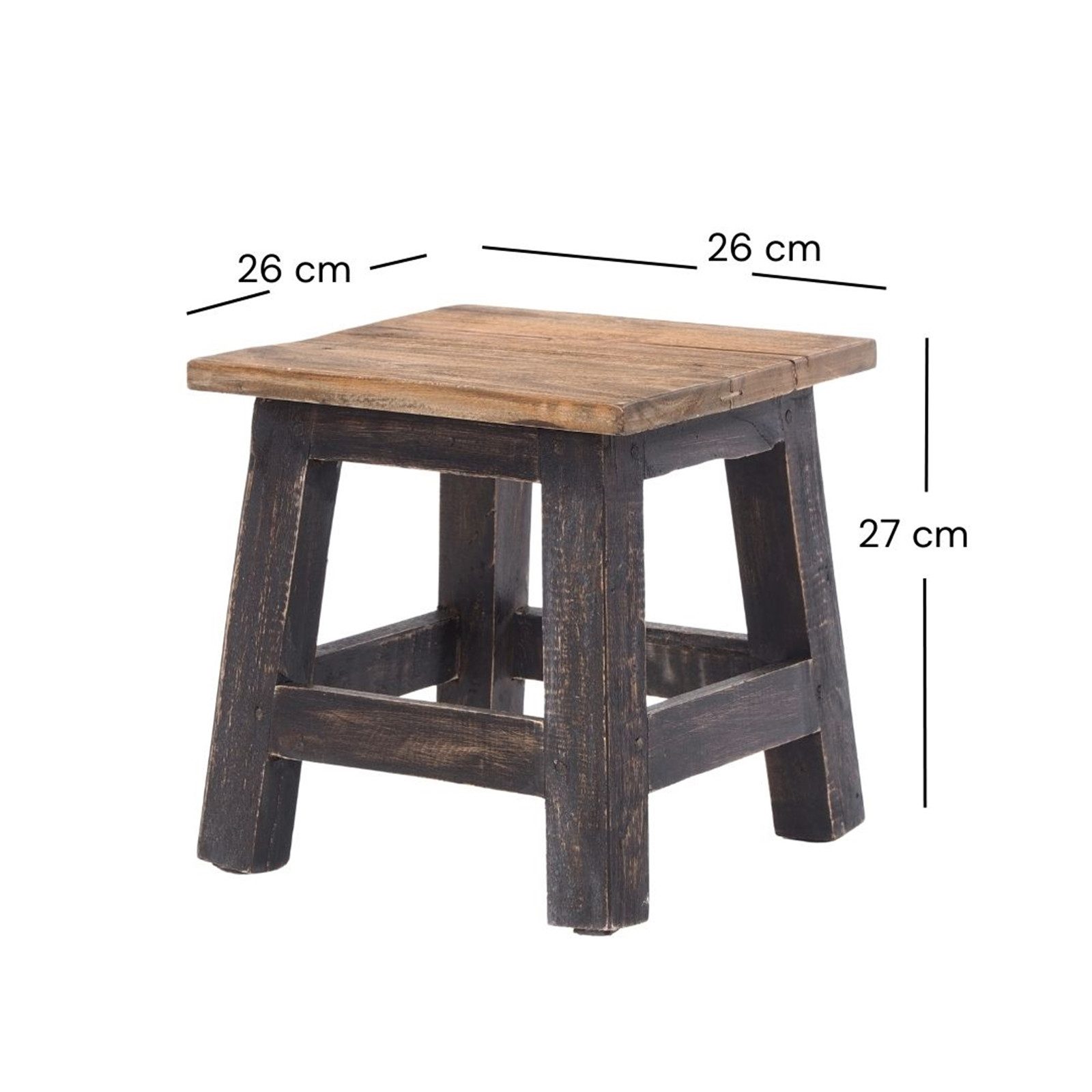 DESIGN DELIGHTS Hocker Fusshocker PALO, 27x26cm (HxB), rustikaler Holzhocke günstig online kaufen