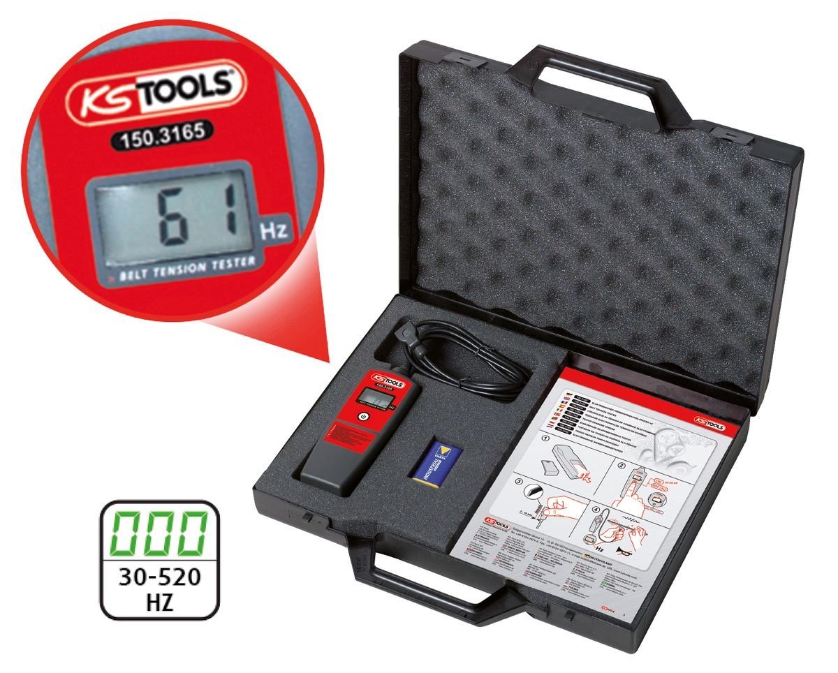 Thumbnail - KS Tools Gabel- und Ringschlüssel Elektronischer Riemenspannungs-Prüfer HZ (150.3165)