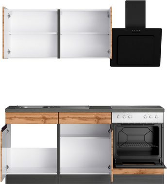 Kochstation Küche KS-Riesa, Stellbreite 180 cm, wahlweise mit oder ohne E-Geräte
