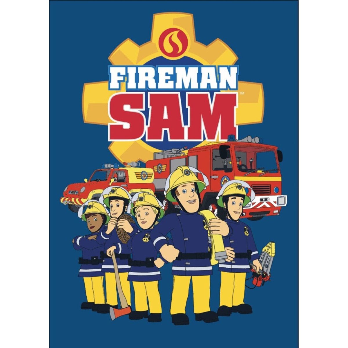 Aymax sprl Fleeceponcho Sam the Fireman Polar Fleece Decke 100x140 cm – Kuscheldecke