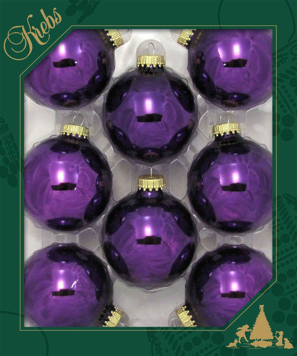 Krebs Glas Lauscha Weihnachtsbaumkugel CBK83311, Weihnachtsdeko, Christbaumschmuck, Christbaumkugeln Glas (8 St)