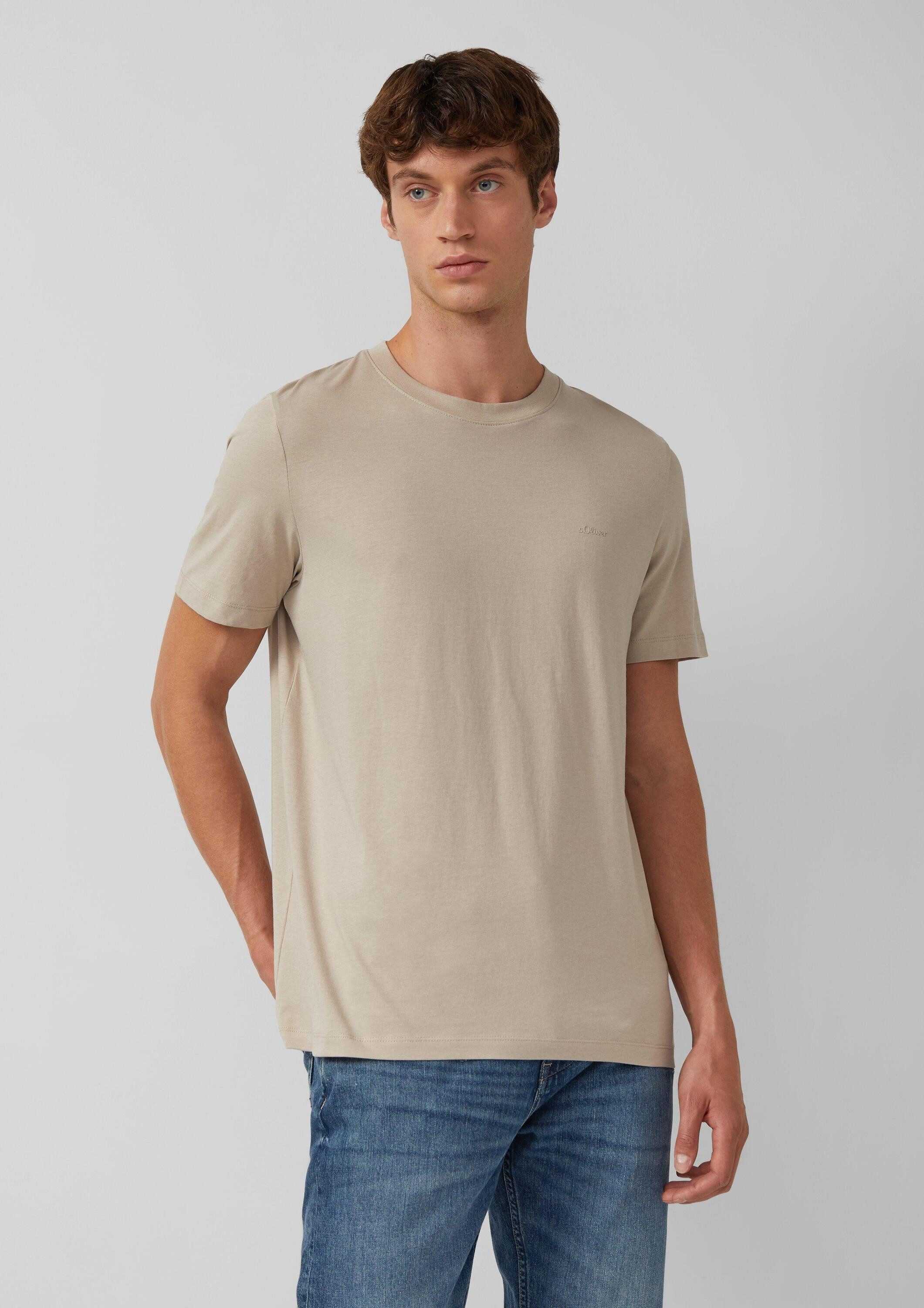 s.Oliver Kurzarmshirt T-Shirt Baumwoll-T-Shirt mit Logo-Print günstig online kaufen