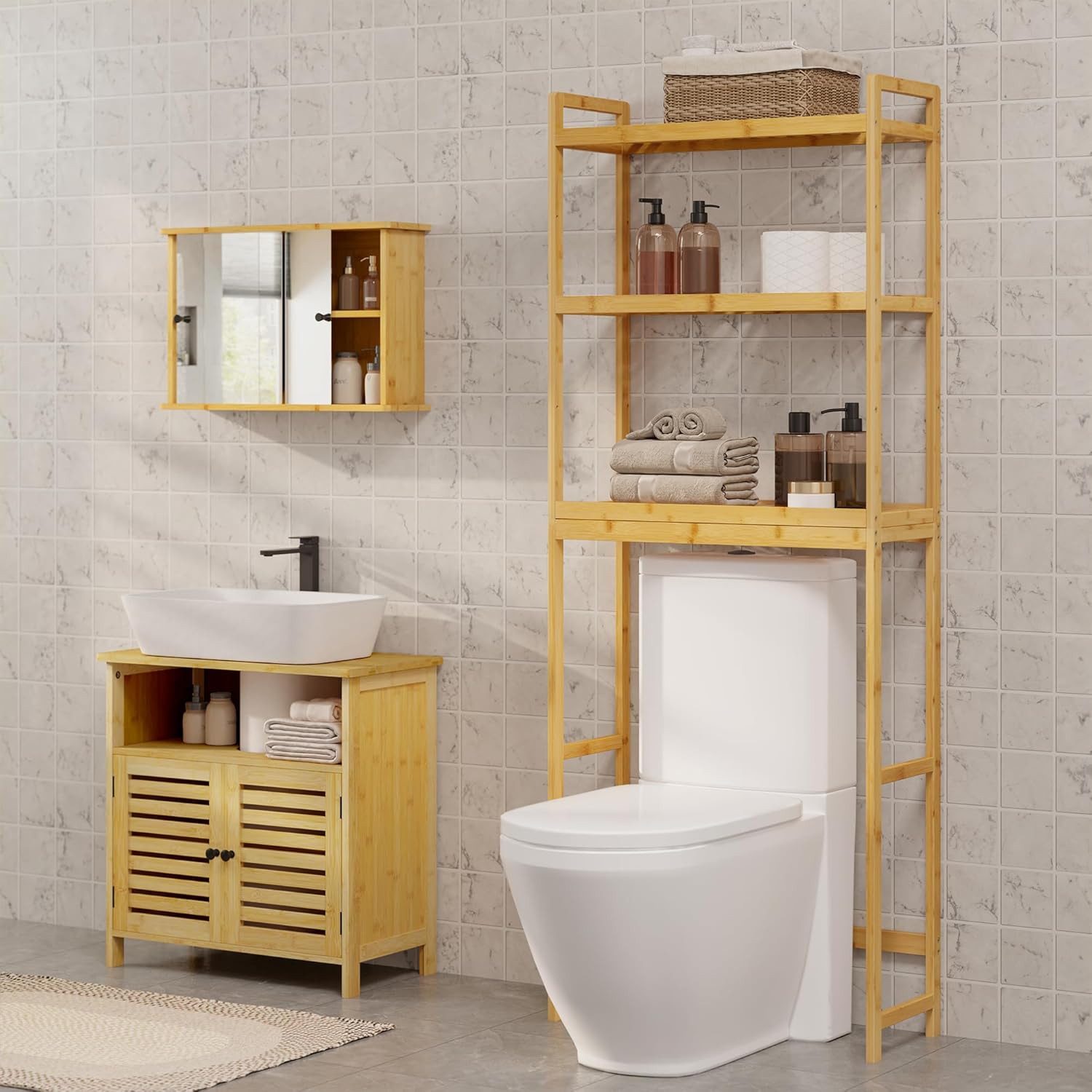 EUGAD Badregal, 1-tlg., Badregal Waschmaschinenregal Toilettenregal günstig online kaufen