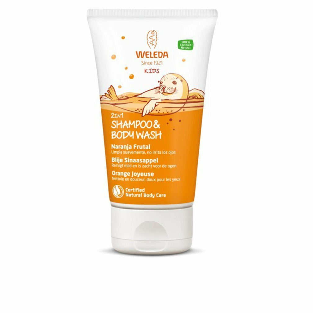 WELEDA Duschgel Kinder Duschgel & Shampoo 2in1 Fruchtige Orange, 150 ml